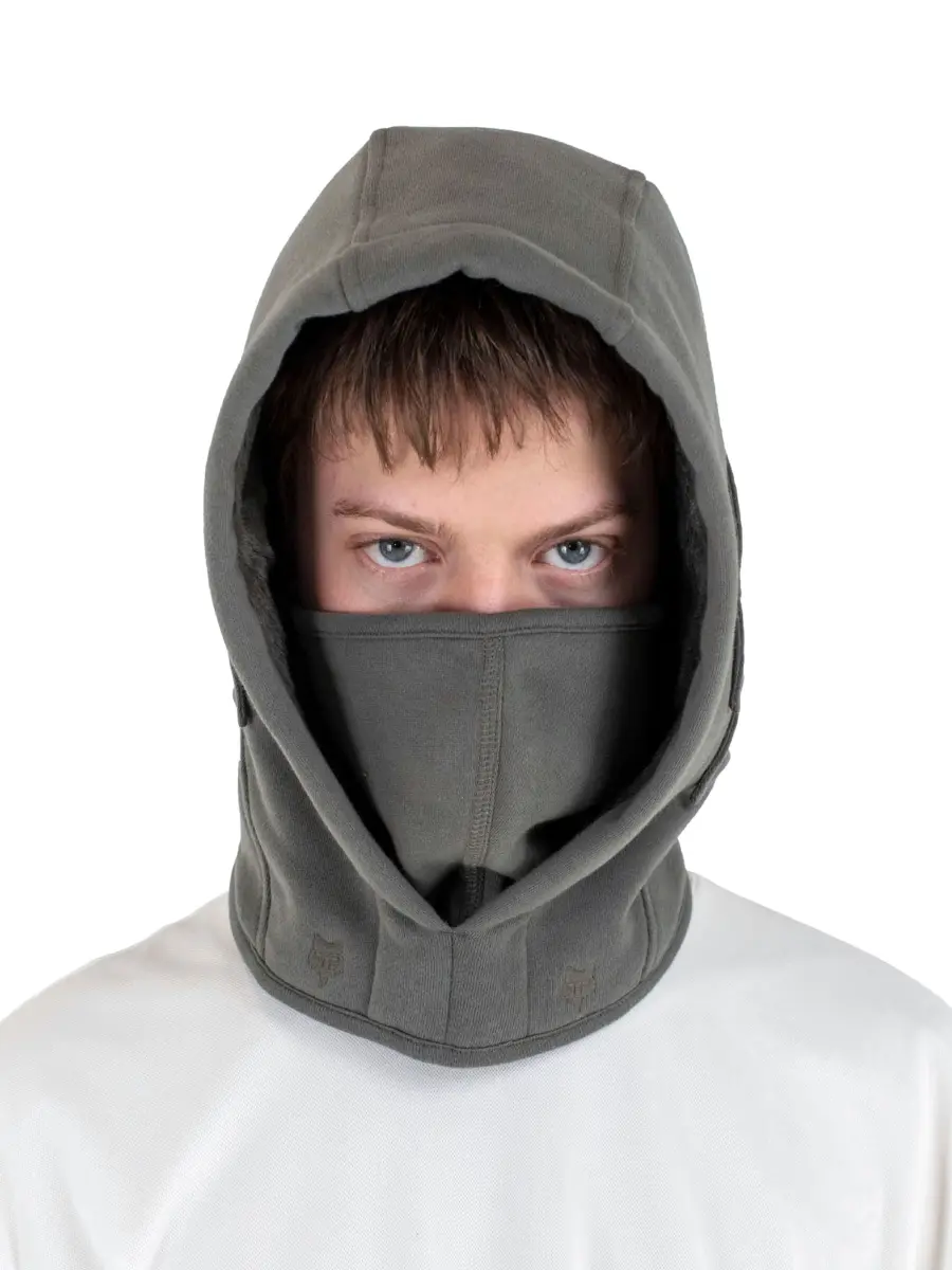 KIKO KOSTADINOV FOX SHERPA LINED BALACLAVA - DARK STONE