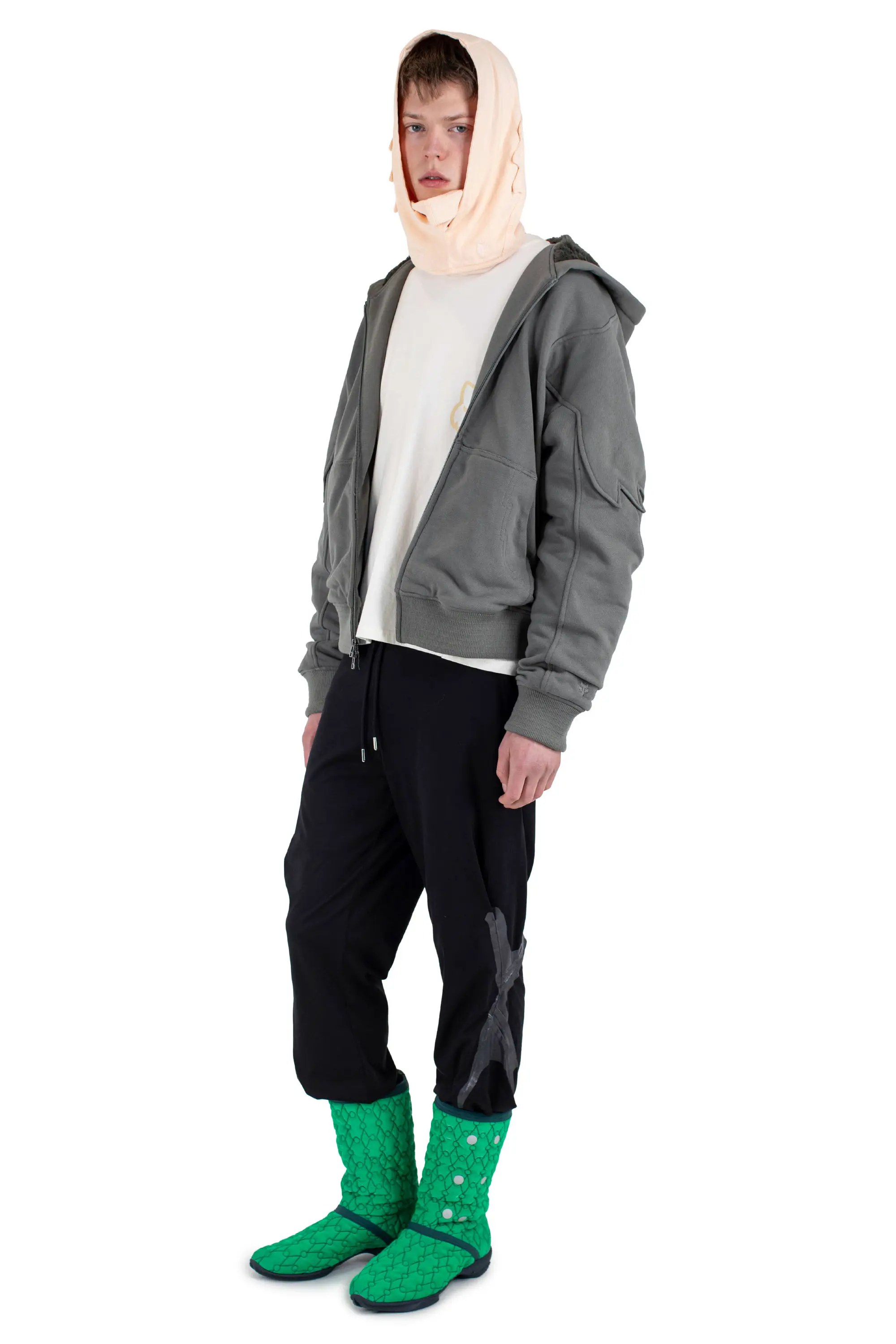 KIKO KOSTADINOV FOX SHERPA ZIP FLEECE - DARK STONE