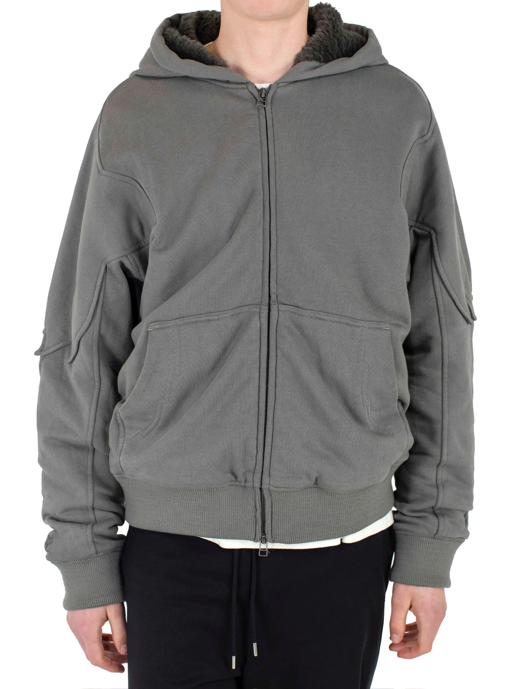 KIKO KOSTADINOV FOX SHERPA ZIP FLEECE - DARK STONE