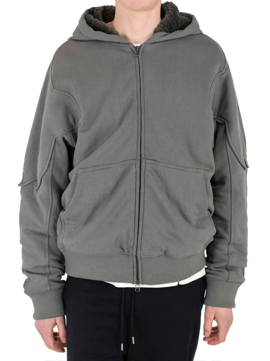 KIKO KOSTADINOV FOX SHERPA ZIP FLEECE - DARK STONE