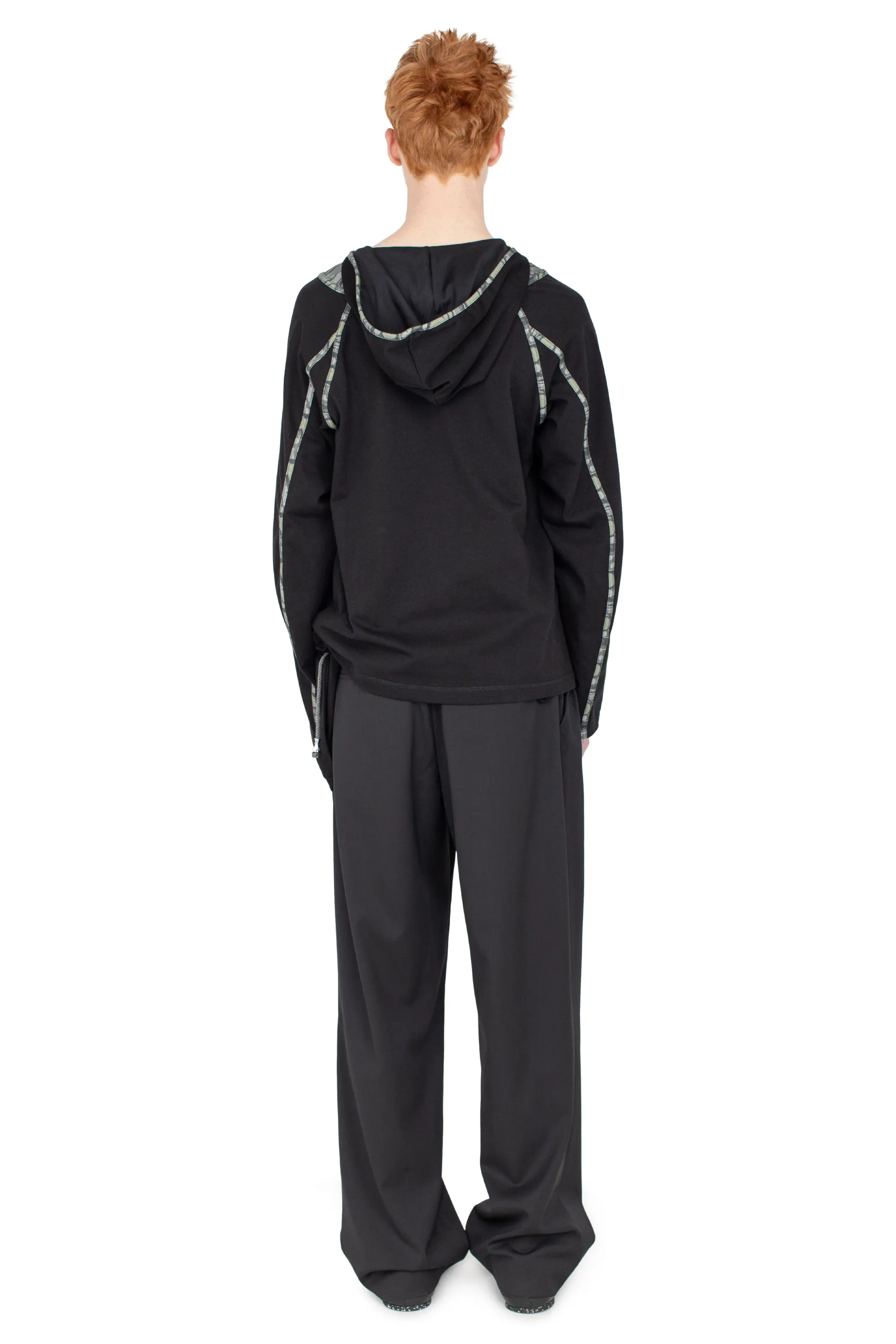 KIKO KOSTADINOV GIZI HOODED TOP - BLACK & SAGE