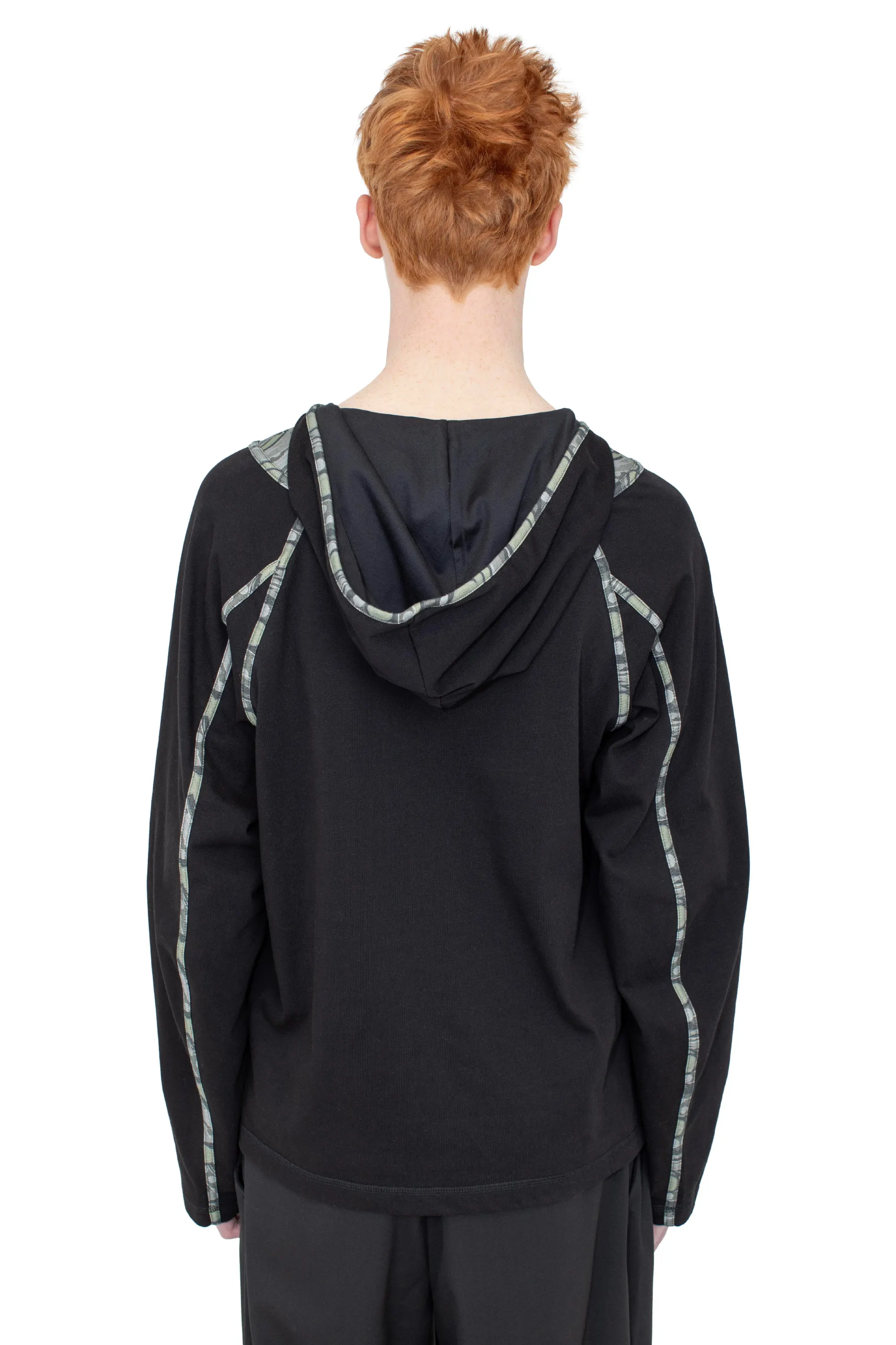 KIKO KOSTADINOV GIZI HOODED TOP - BLACK & SAGE
