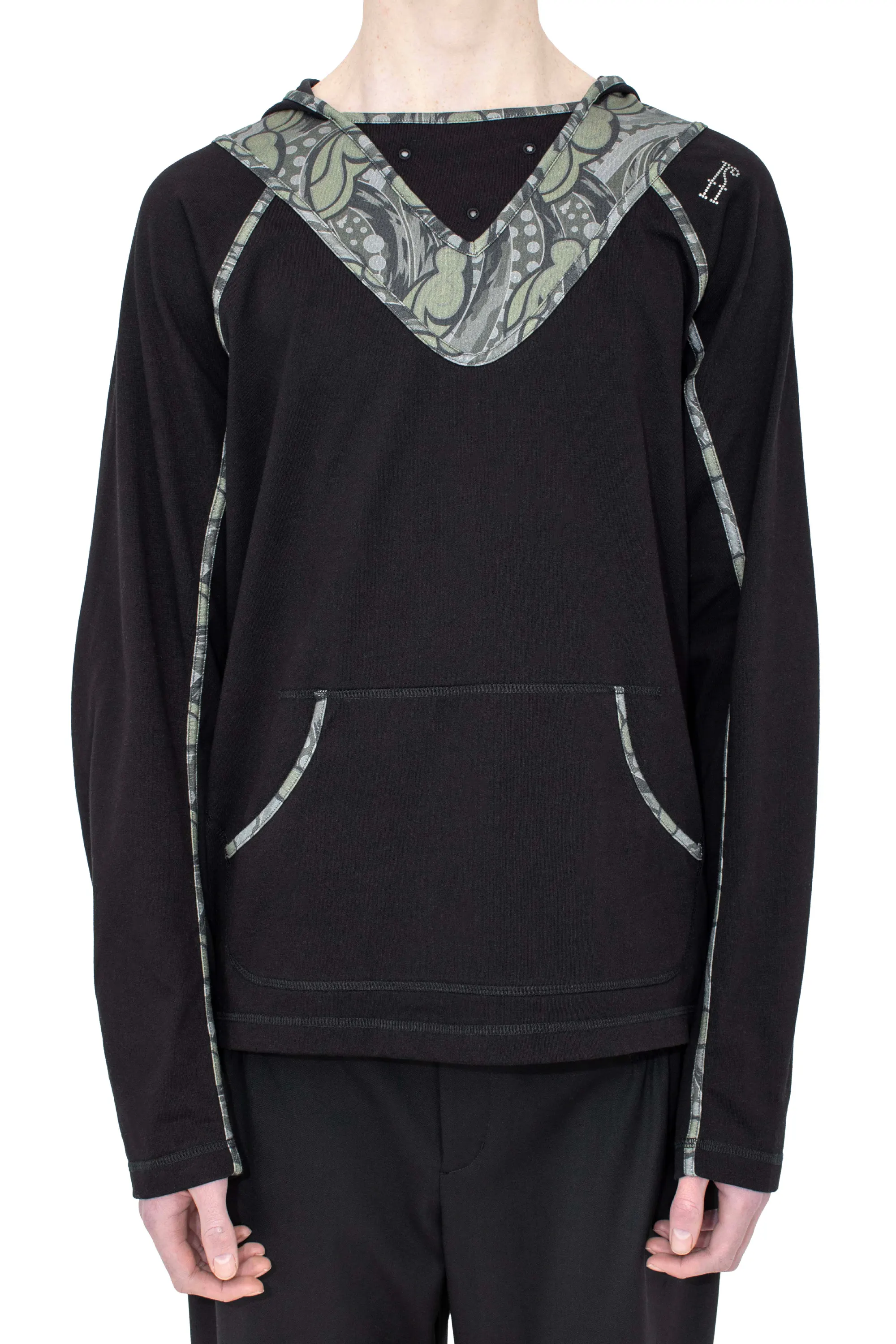 GIZI HOODED TOP - BLACK & SAGE – KIKO KOSTADINOV