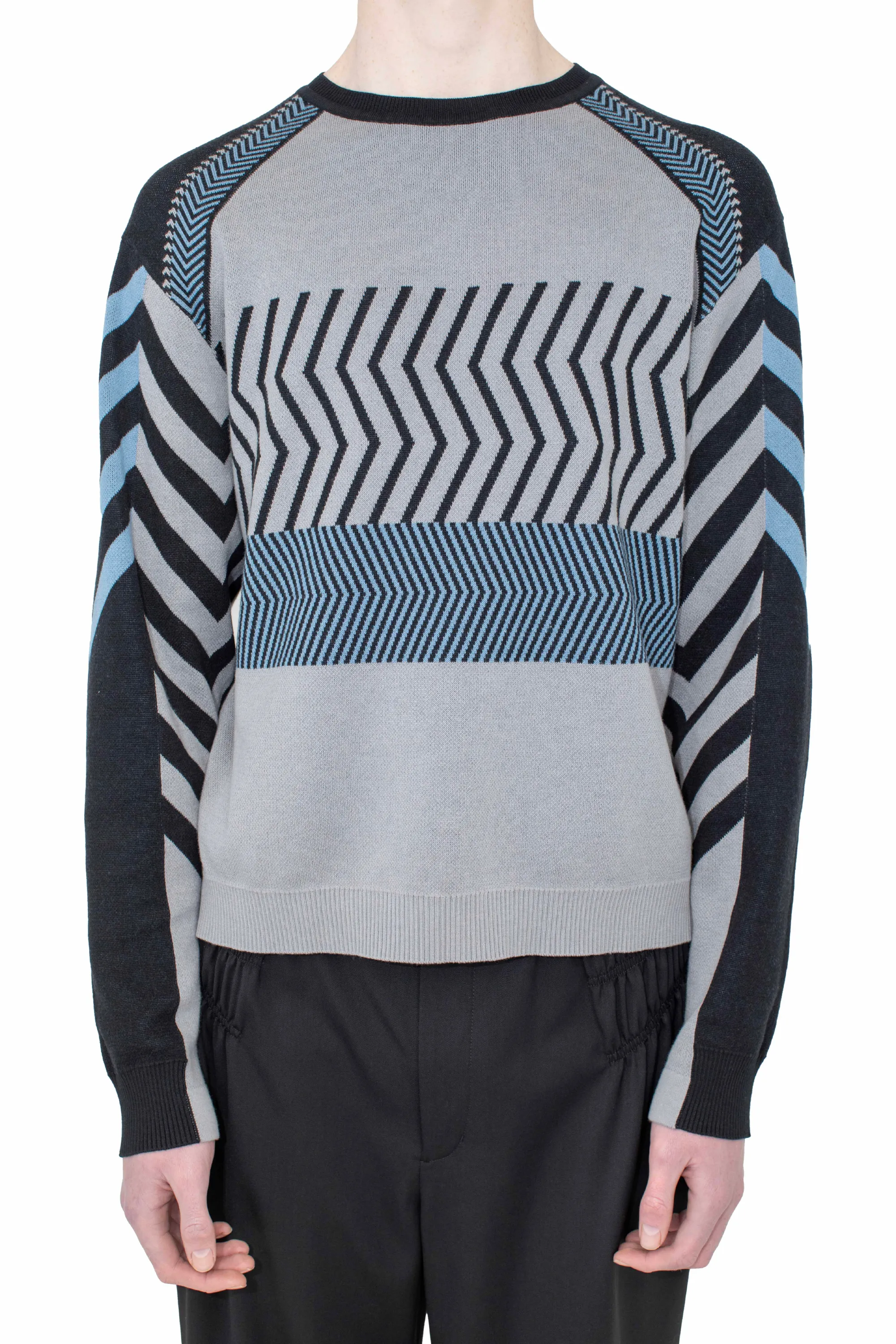 KIKO KOSTADINOV GIZI PANELLED JUMPER - BLACK & GREY & BLUE