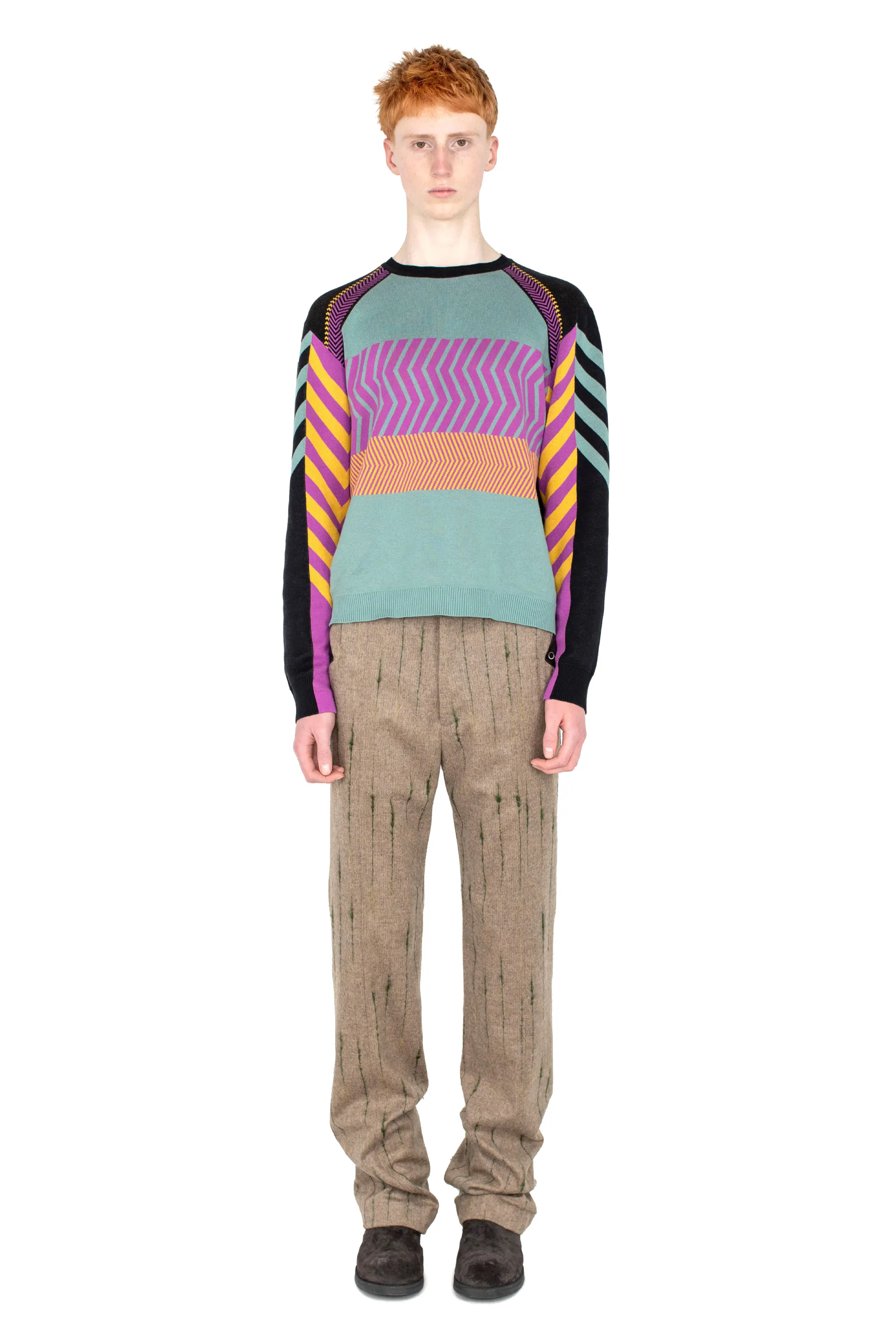 KIKO KOSTADINOV GIZI PANELLED JUMPER - BLACK & TURQUOISE & LILAC