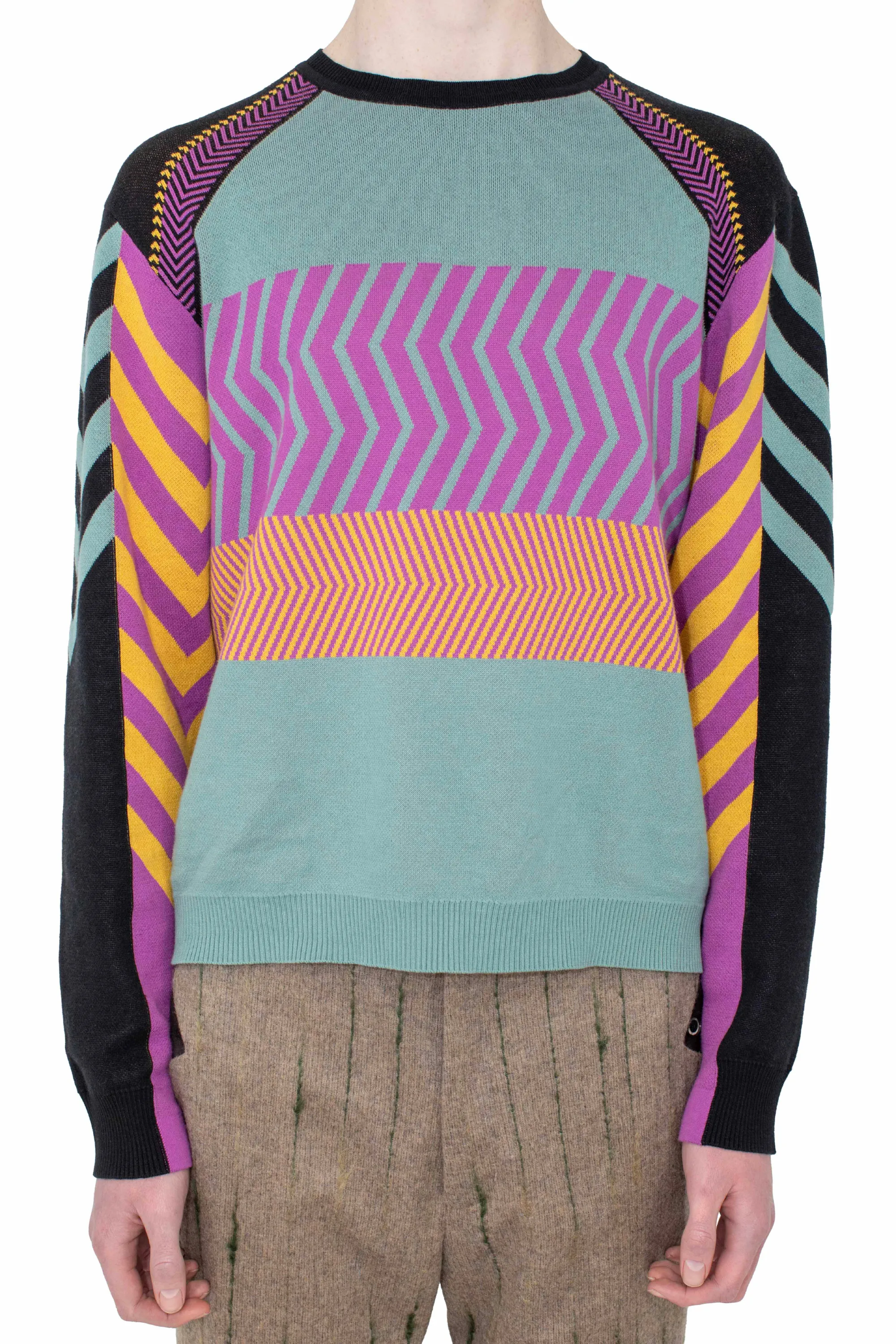 KIKO KOSTADINOV GIZI PANELLED JUMPER - BLACK & TURQUOISE & LILAC