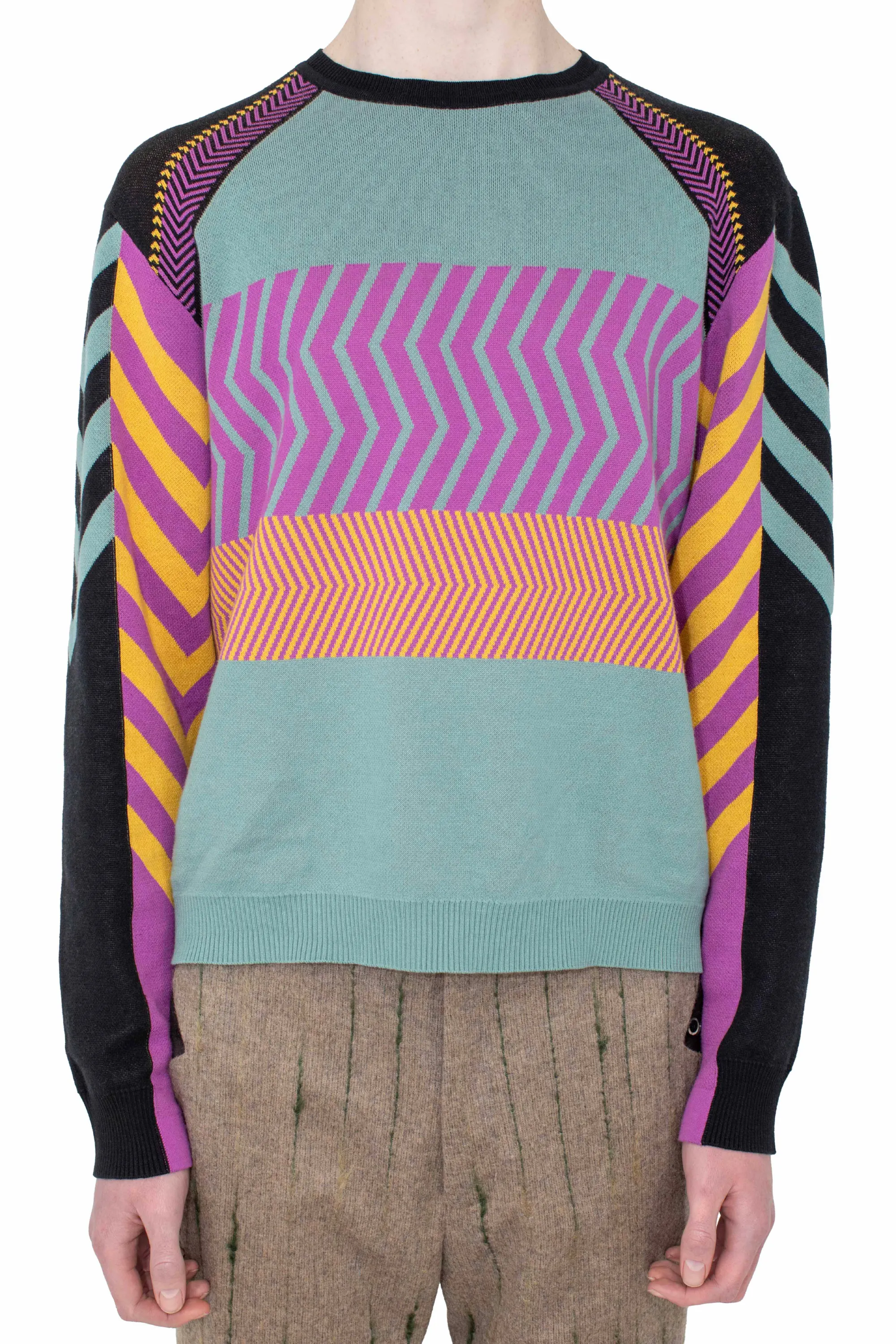 KIKO KOSTADINOV GIZI PANELLED JUMPER - BLACK & TURQUOISE & LILAC