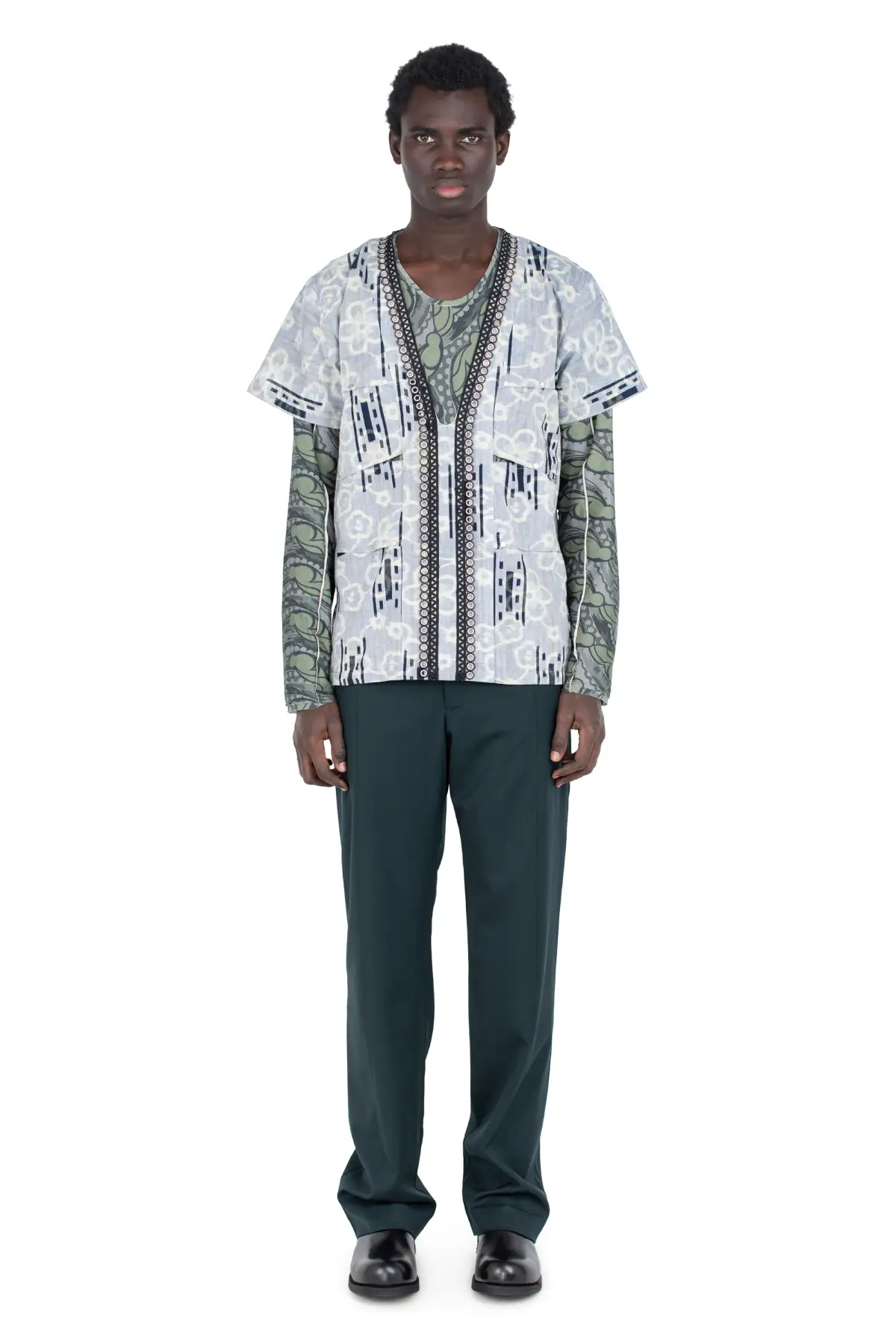 ウェア KIKO KOSTADINOV Panelled T-shirt HATHA PANELLED SHIRT - LAGOON – KIKO KOSTADINOV