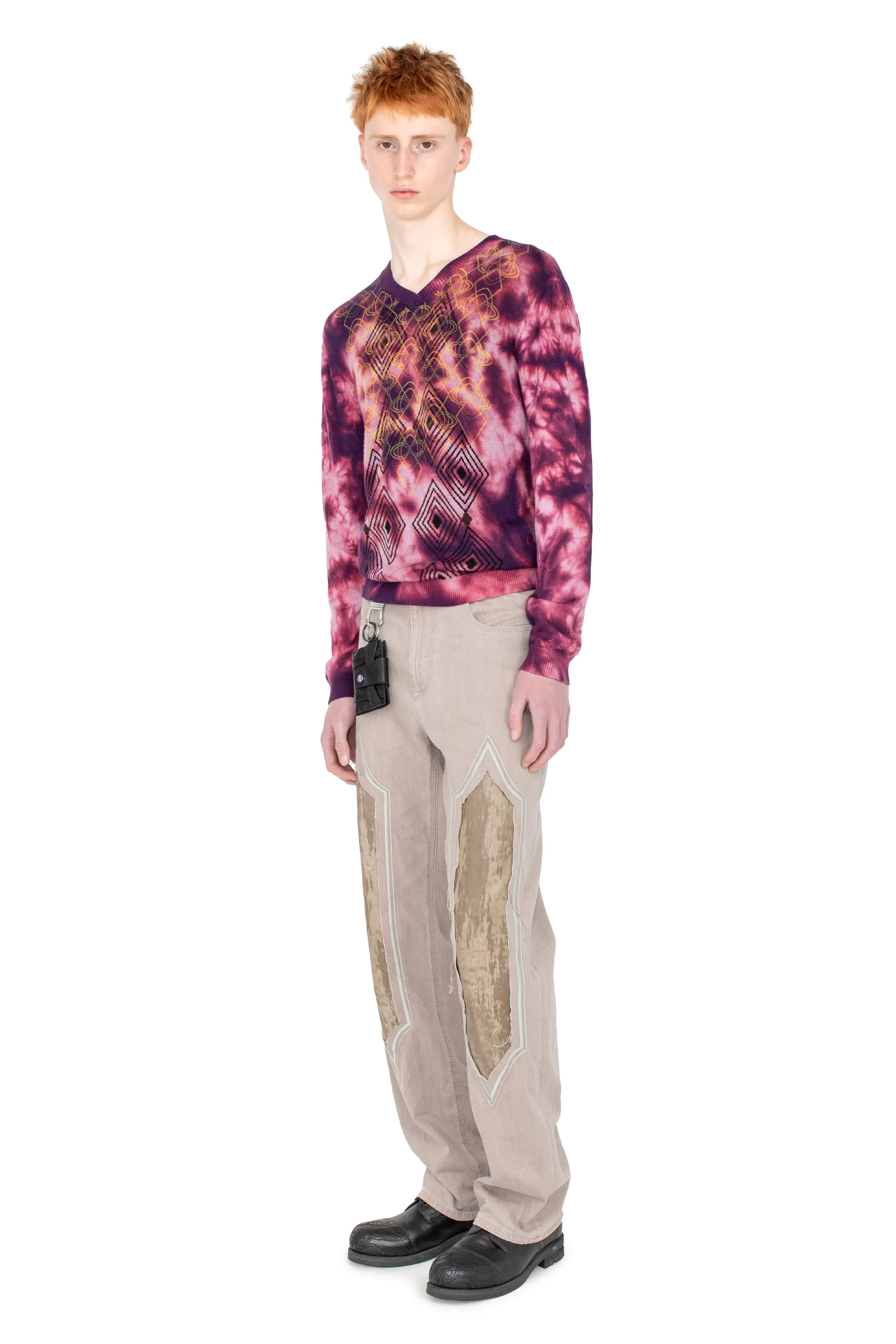 KIKO KOSTADINOV HATHA V-NECK KNIT - FUCHSIA