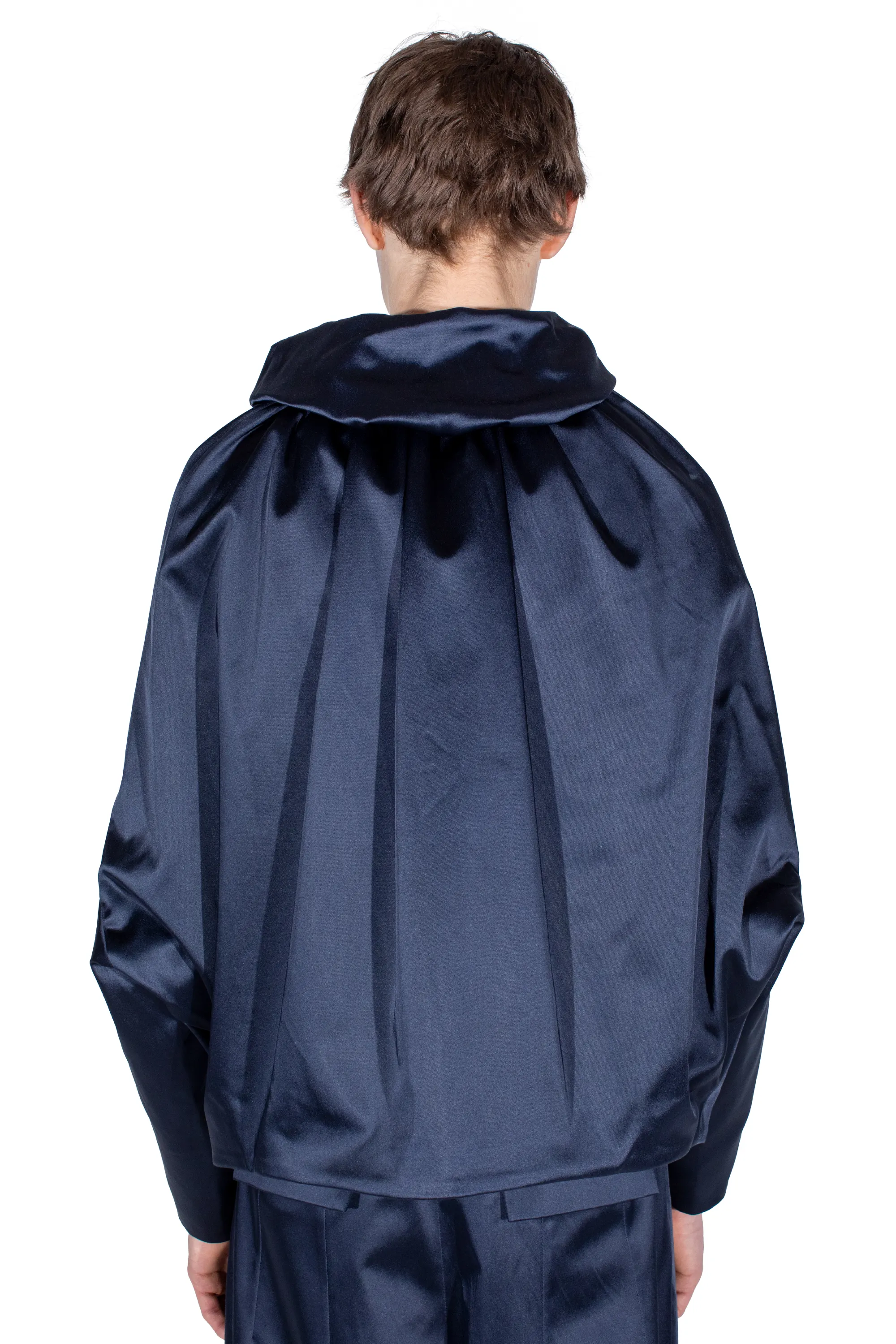 KIKO KOSTADINOV HELMOND GATHERED BLOUSON - DARK SAPPHIRE
