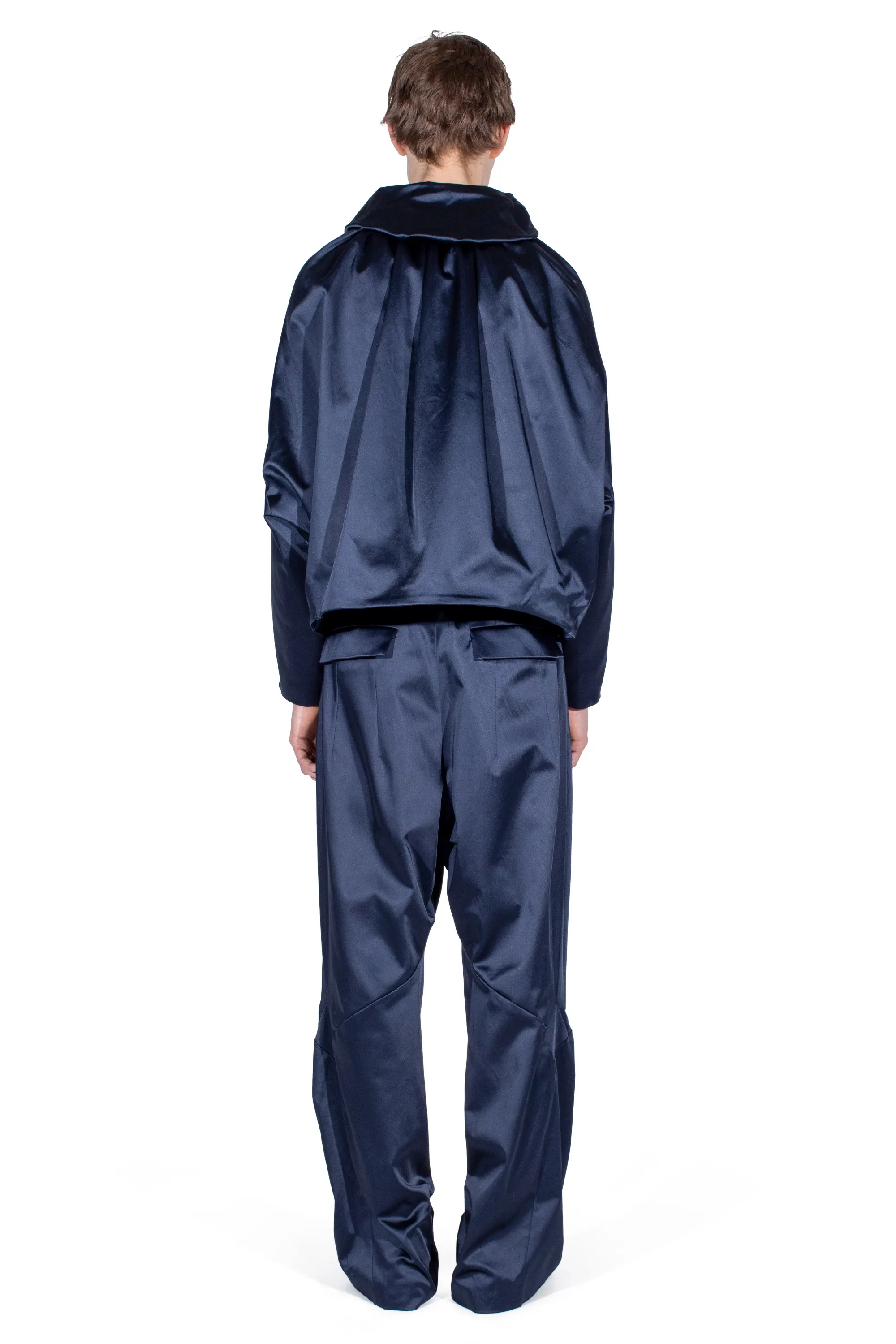 KIKO KOSTADINOV HELMOND GATHERED BLOUSON - DARK SAPPHIRE
