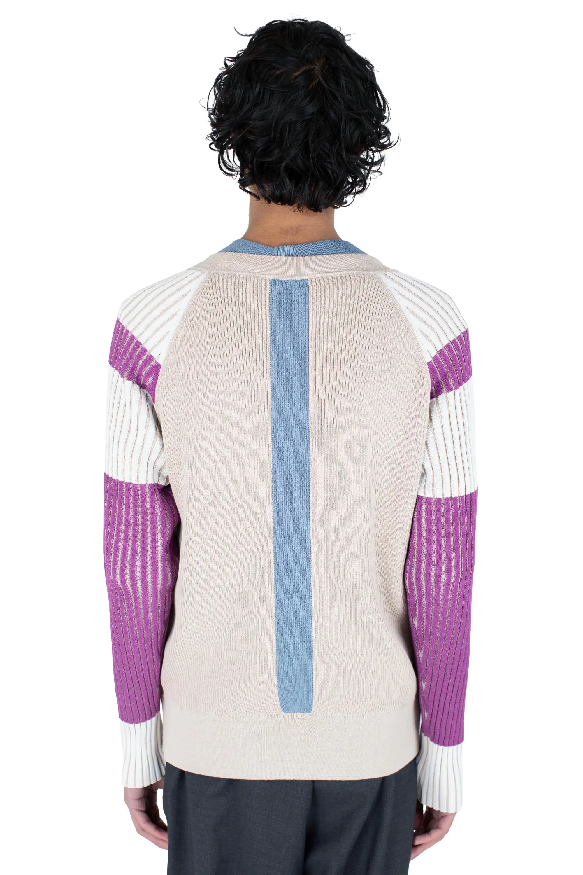 KIKO KOSTADINOV INEX CARDIGAN - ALMOND / PURPLE / IVORY / BLUE