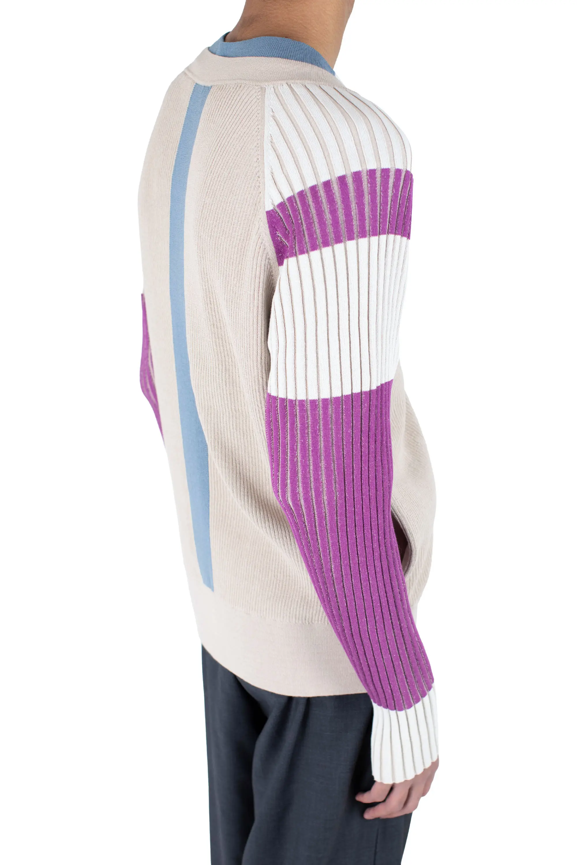 KIKO KOSTADINOV INEX CARDIGAN - ALMOND / PURPLE / IVORY / BLUE
