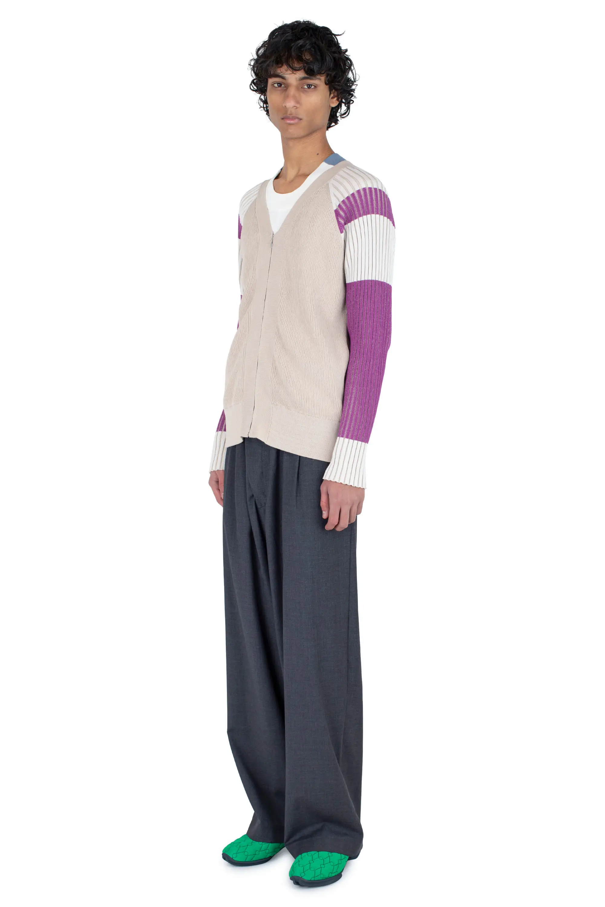 KIKO KOSTADINOV INEX CARDIGAN - ALMOND / PURPLE / IVORY / BLUE
