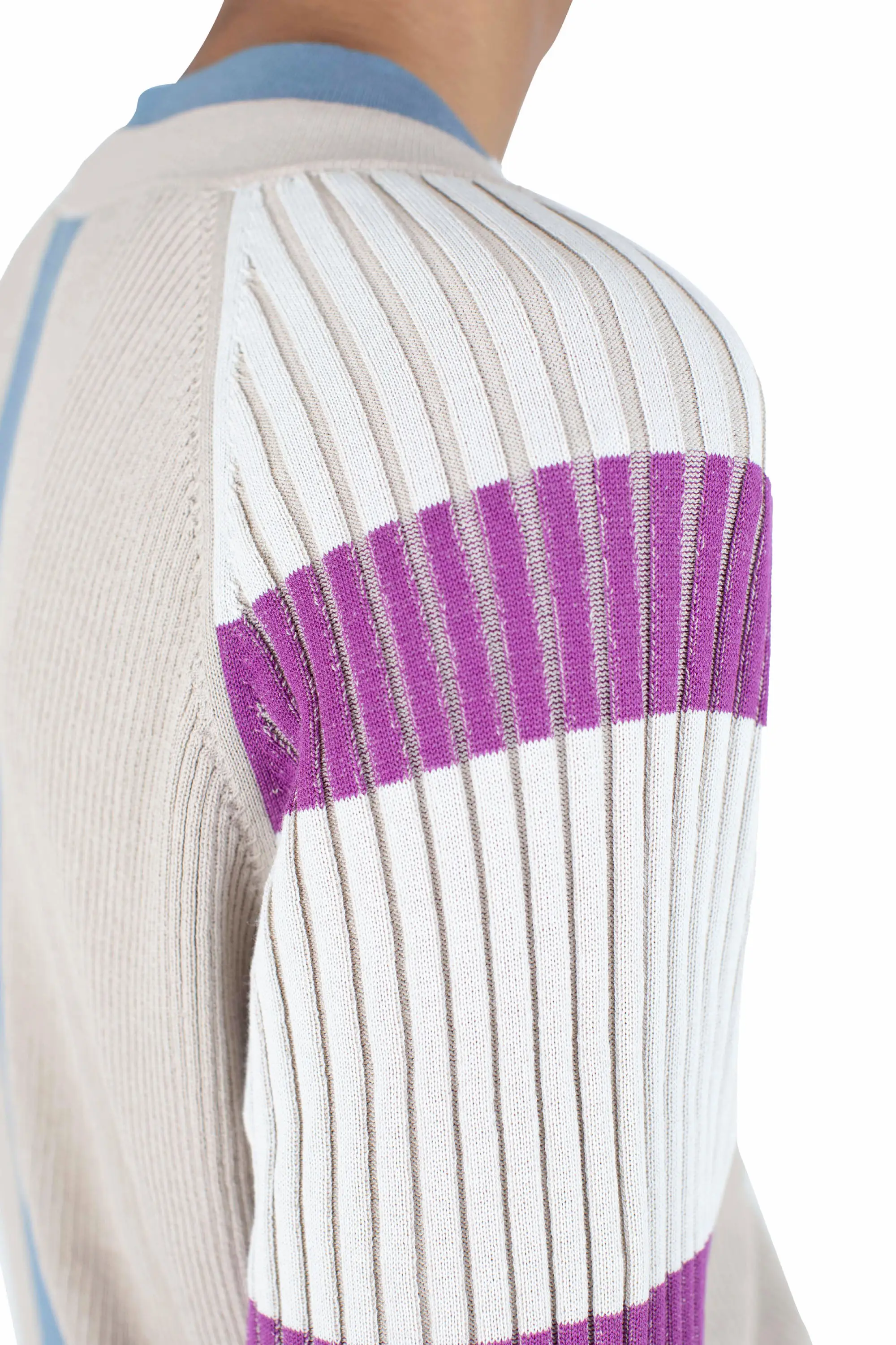 KIKO KOSTADINOV INEX CARDIGAN - ALMOND / PURPLE / IVORY / BLUE