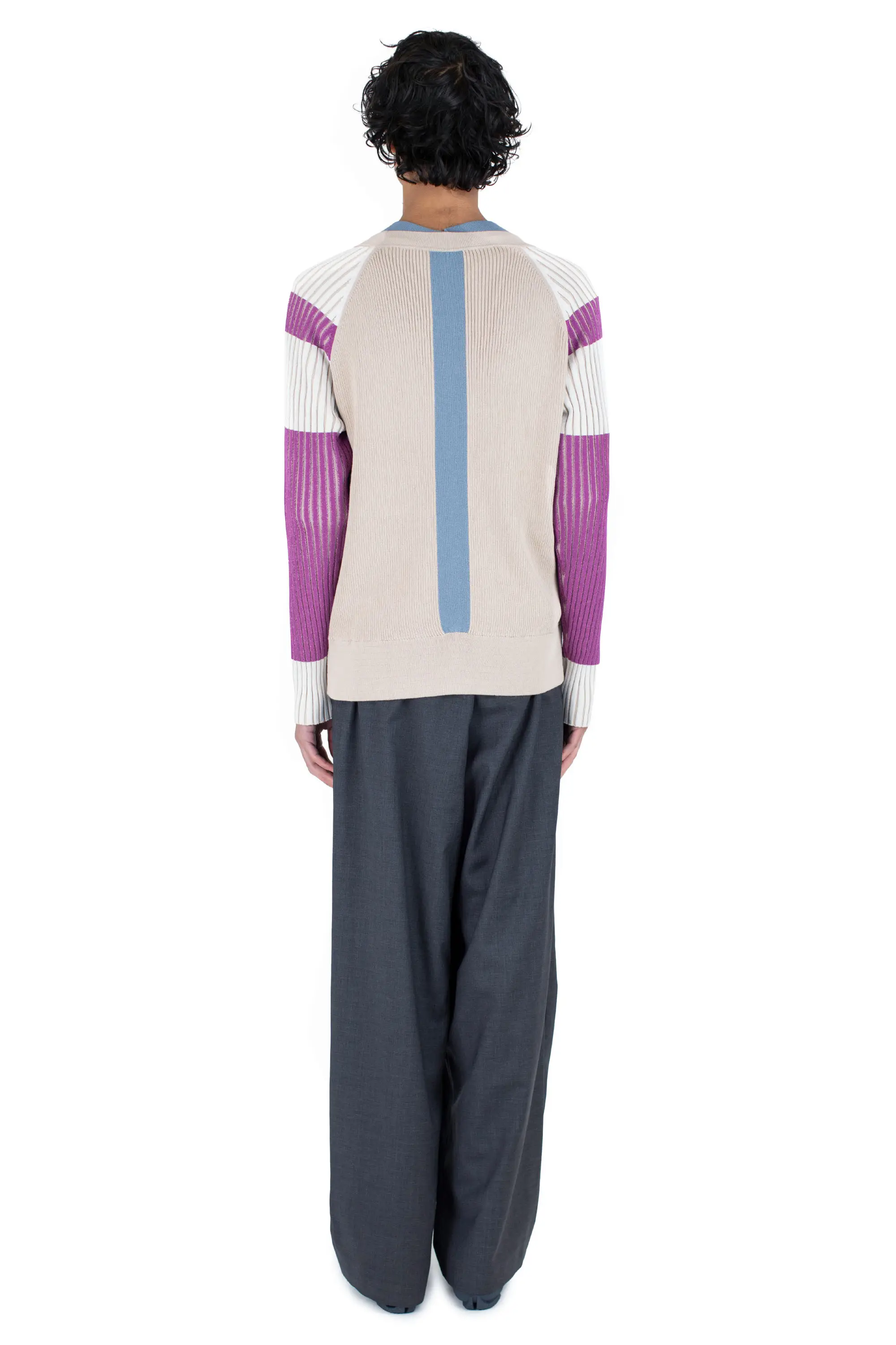 KIKO KOSTADINOV INEX CARDIGAN - ALMOND / PURPLE / IVORY / BLUE