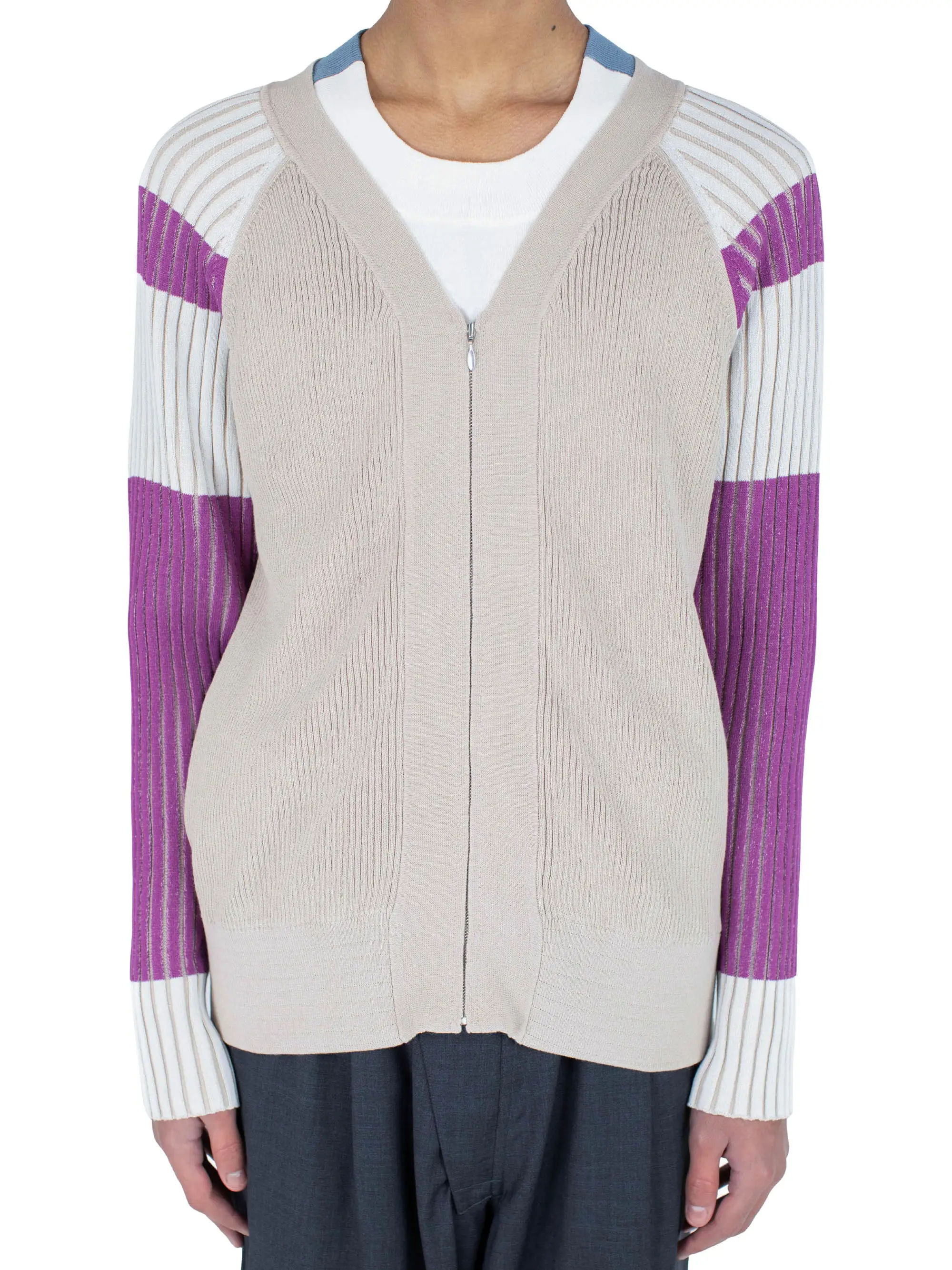 KIKO KOSTADINOV INEX CARDIGAN - ALMOND / PURPLE / IVORY / BLUE