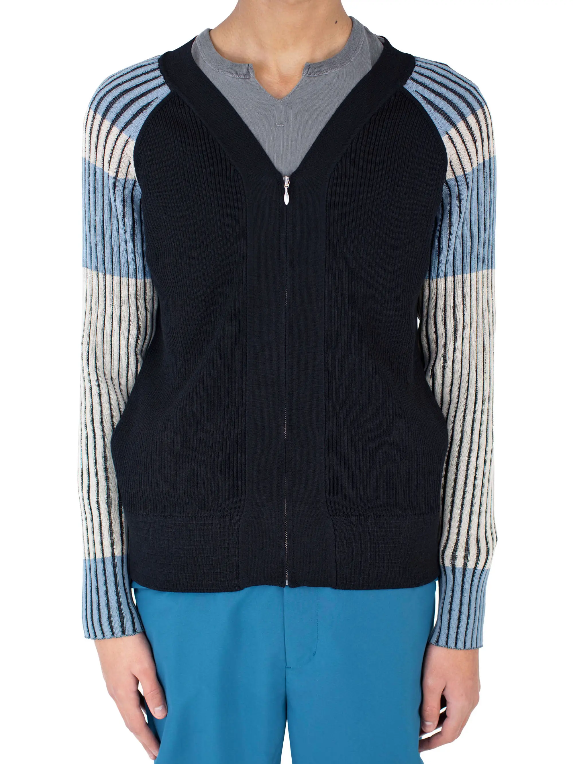 KIKO KOSTADINOV INEX CARDIGAN - BLACK / ALMOND / DUSTY BLUE
