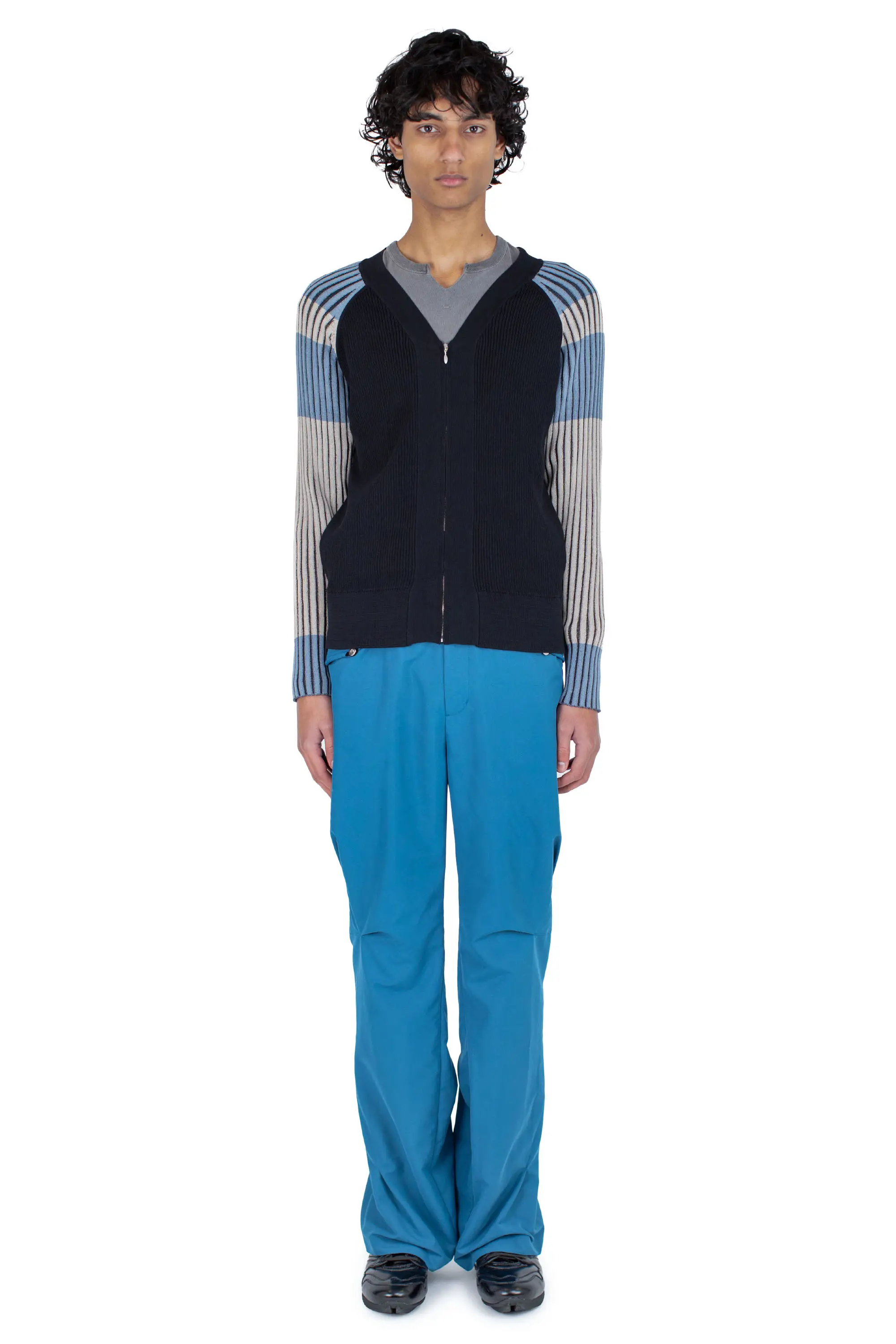 KIKO KOSTADINOV INEX CARDIGAN - BLACK / ALMOND / DUSTY BLUE
