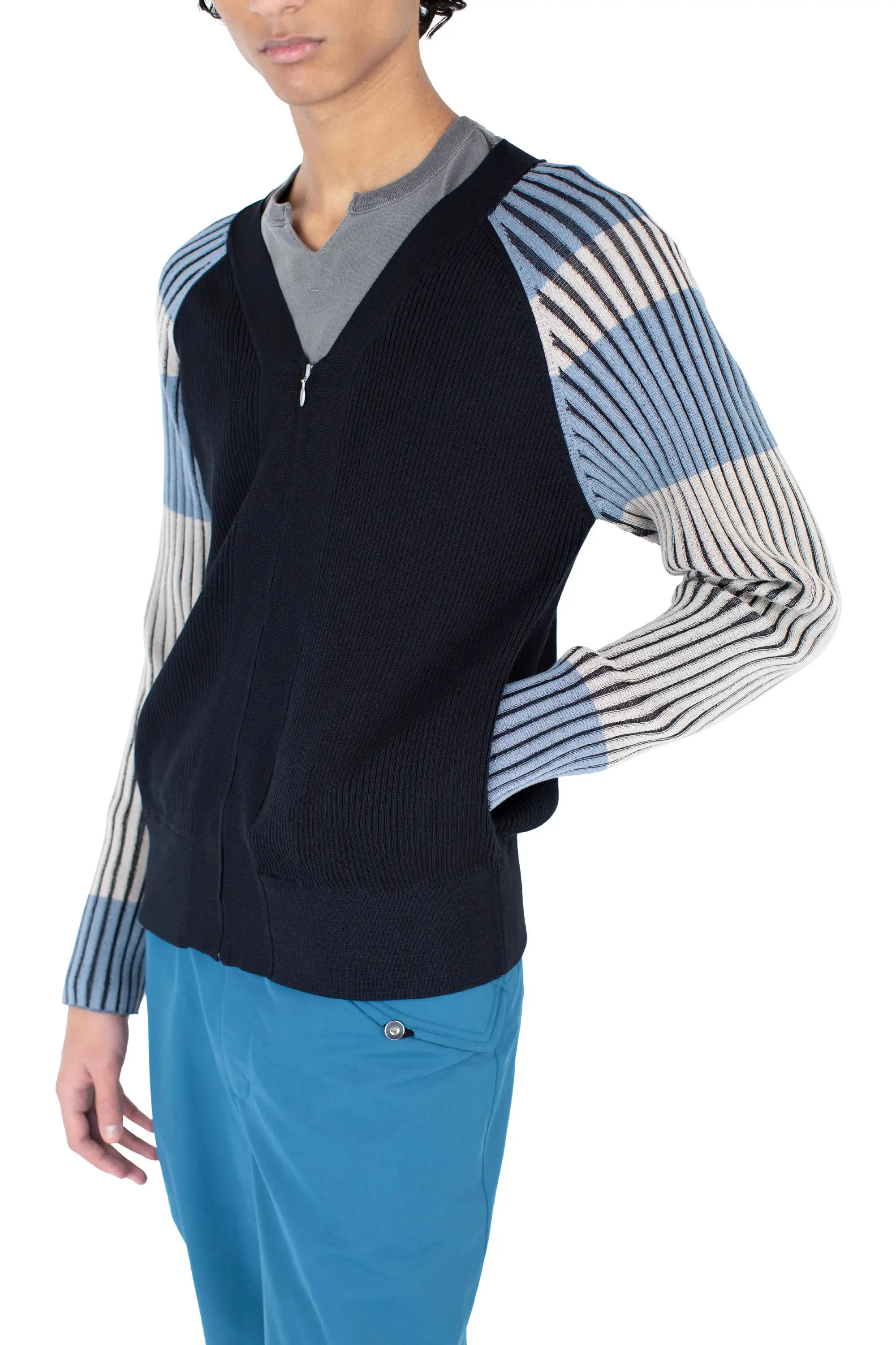 KIKO KOSTADINOV INEX CARDIGAN - BLACK / ALMOND / DUSTY BLUE