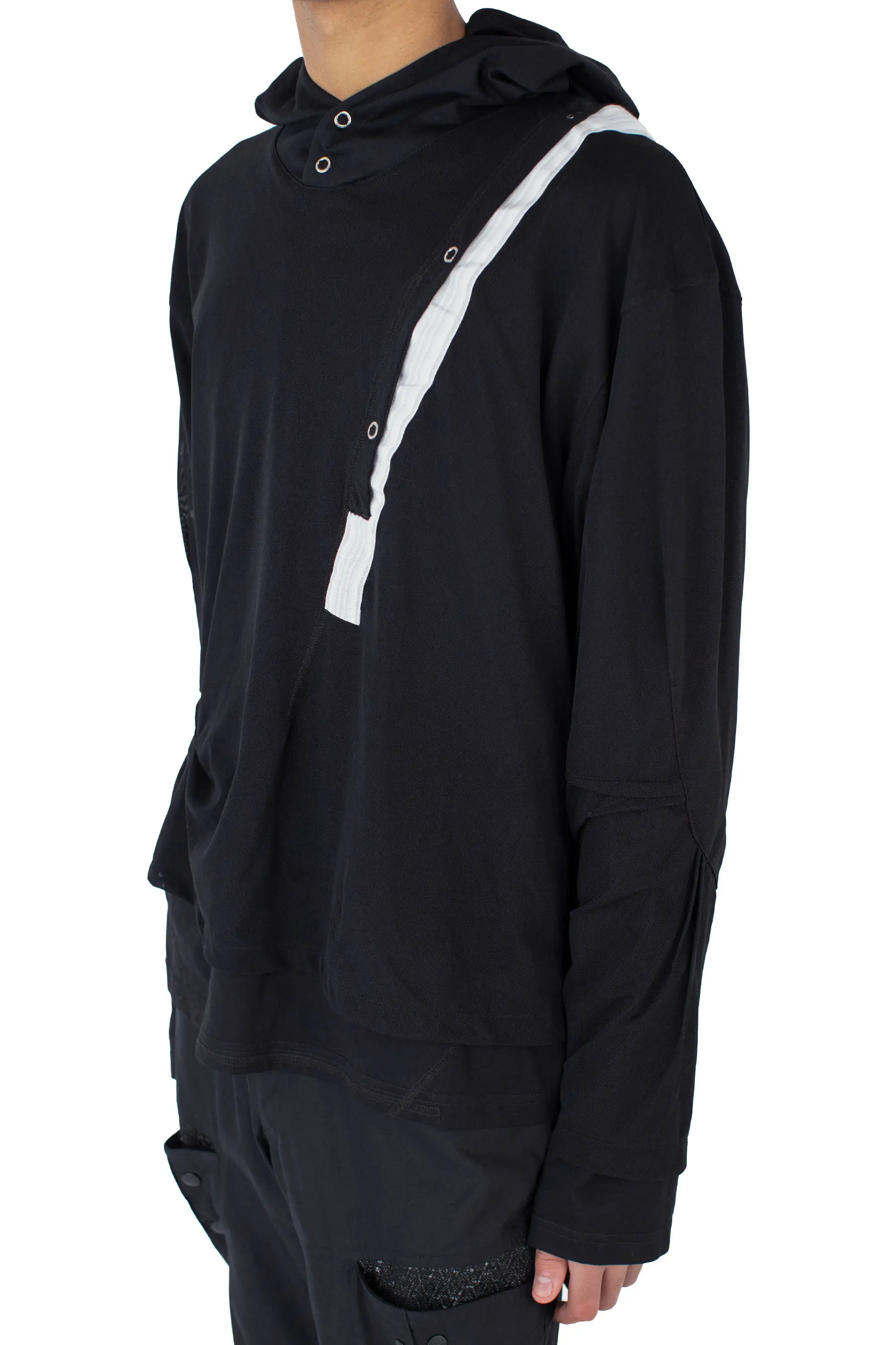 KIKO KOSTADINOV INEX HOODED TOP - BLACK / BLACK