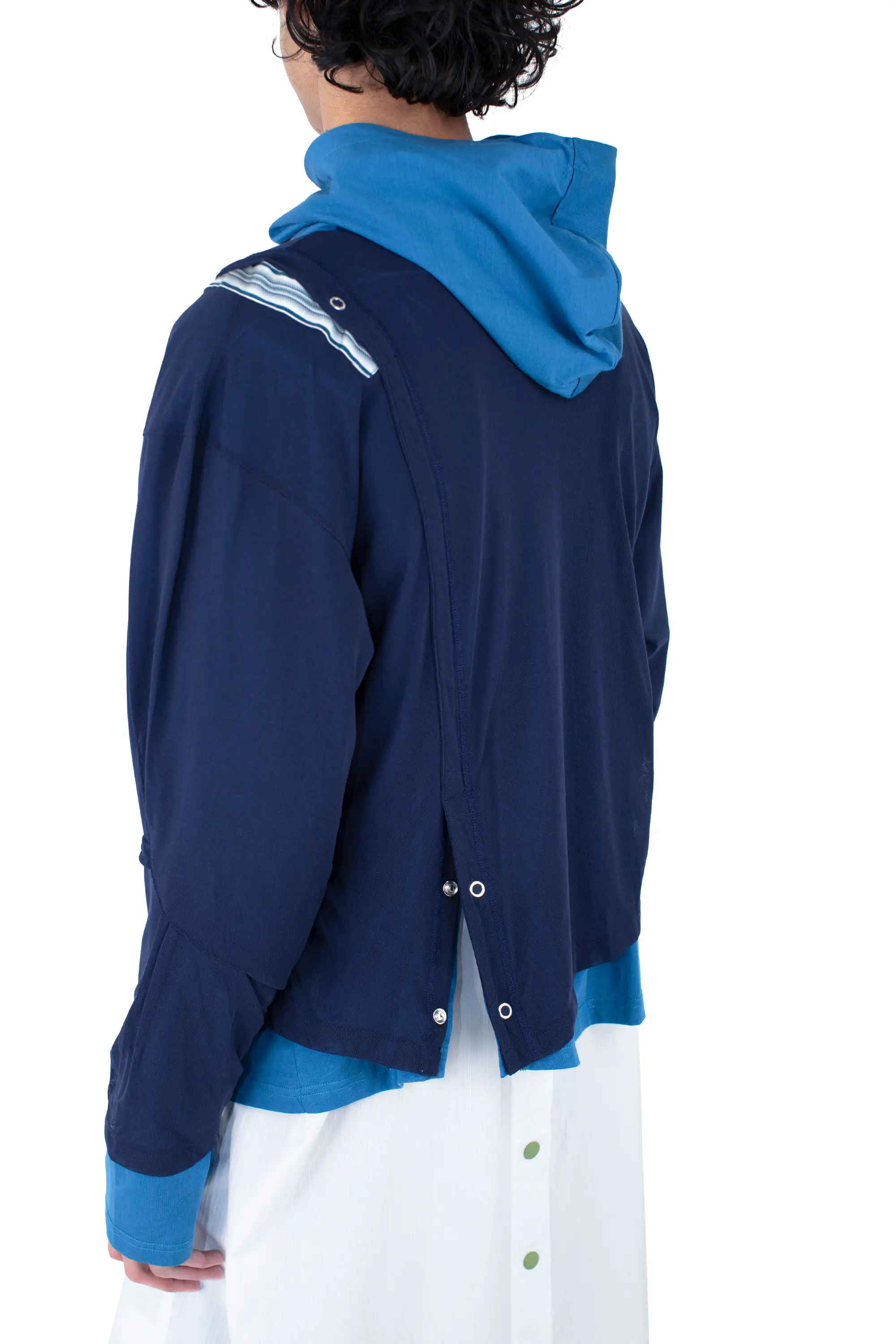 KIKO KOSTADINOV INEX HOODED TOP - BLUE / NAVY