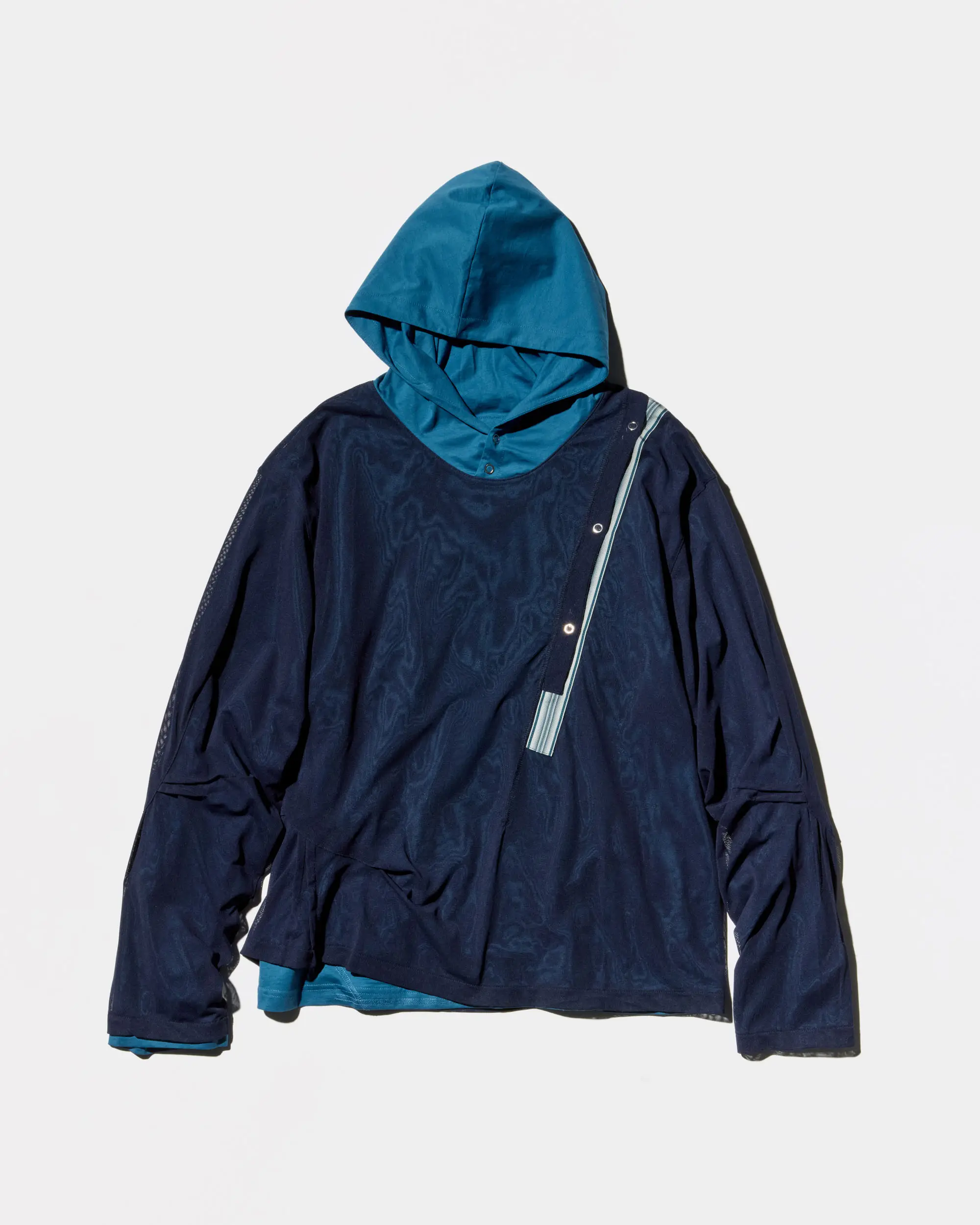 KIKO KOSTADINOV INEX HOODED TOP - BLUE / NAVY
