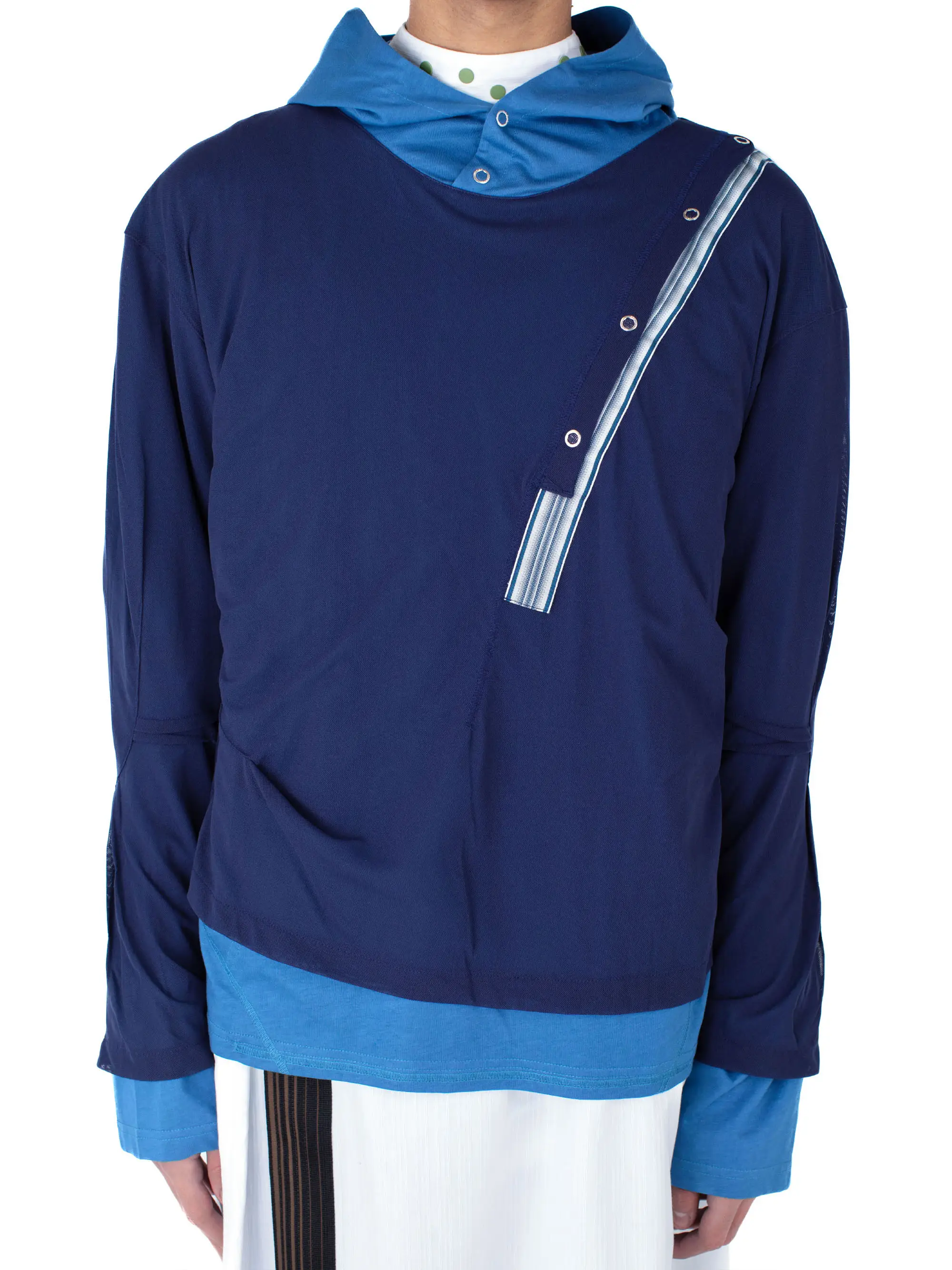 KIKO KOSTADINOV INEX HOODED TOP - BLUE / NAVY