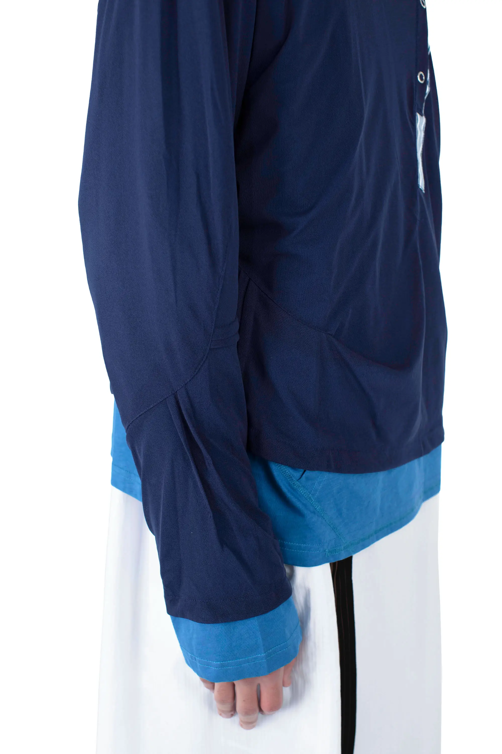 KIKO KOSTADINOV INEX HOODED TOP - BLUE / NAVY