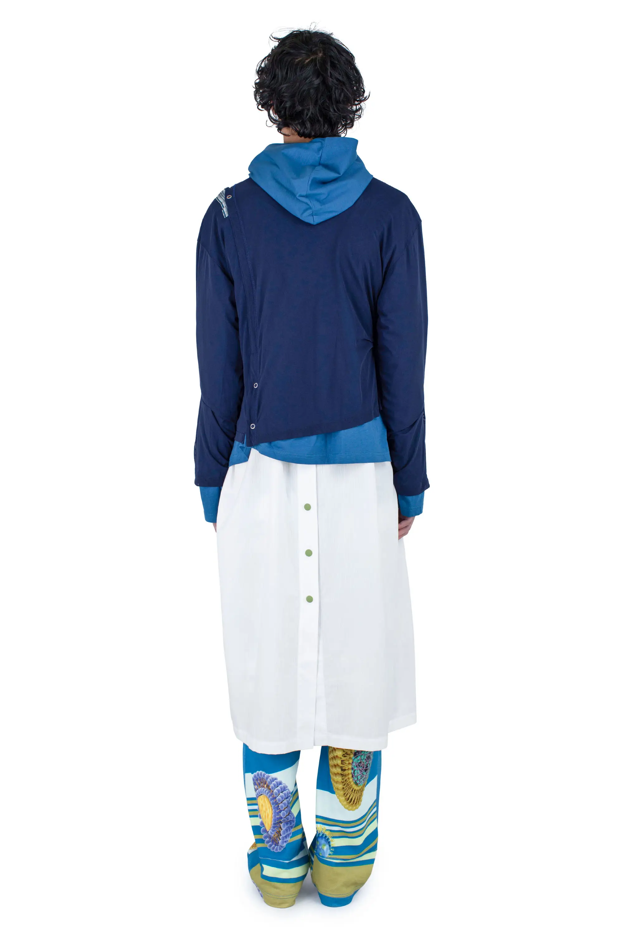KIKO KOSTADINOV INEX HOODED TOP - BLUE / NAVY