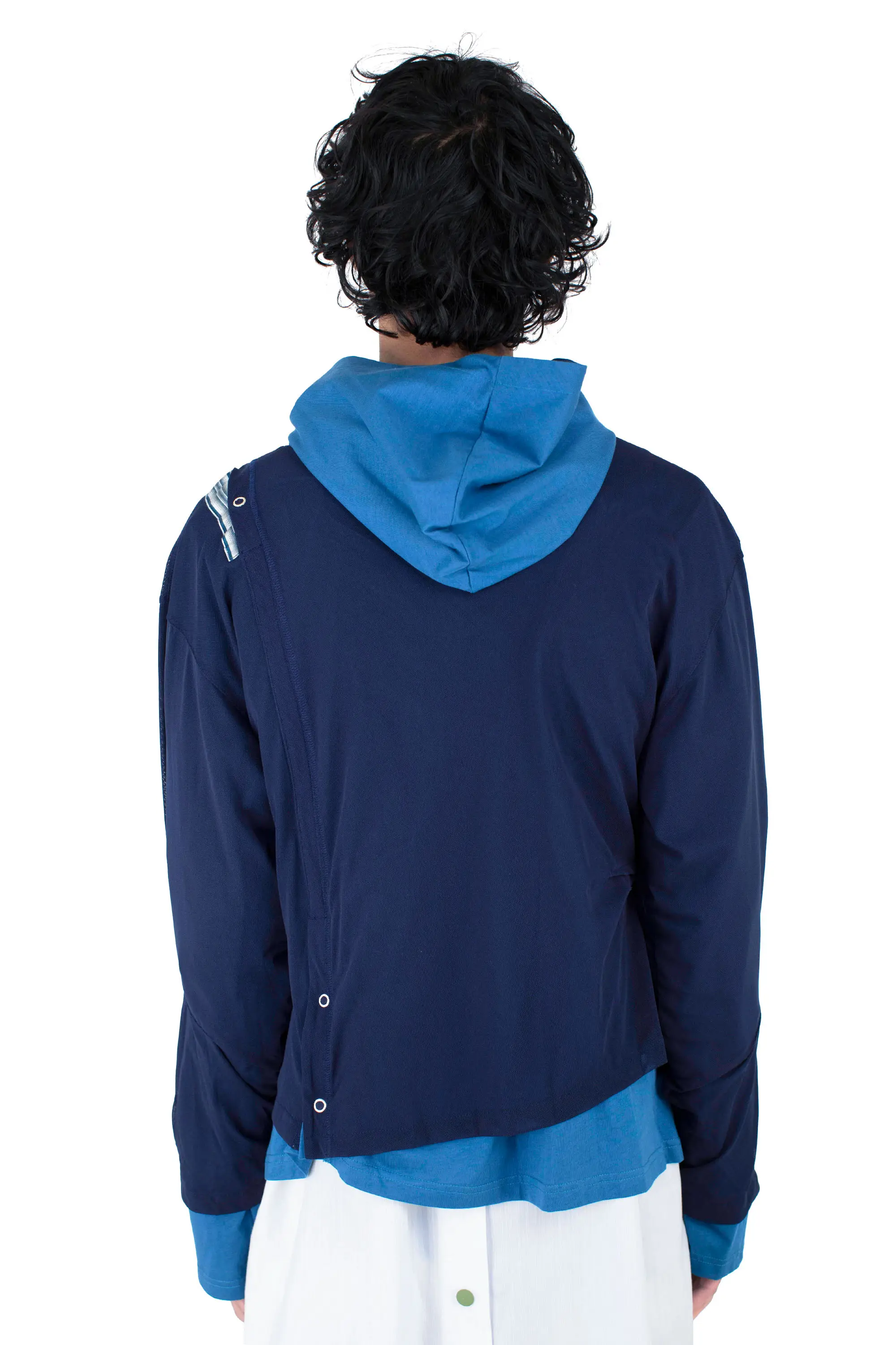 KIKO KOSTADINOV INEX HOODED TOP - BLUE / NAVY