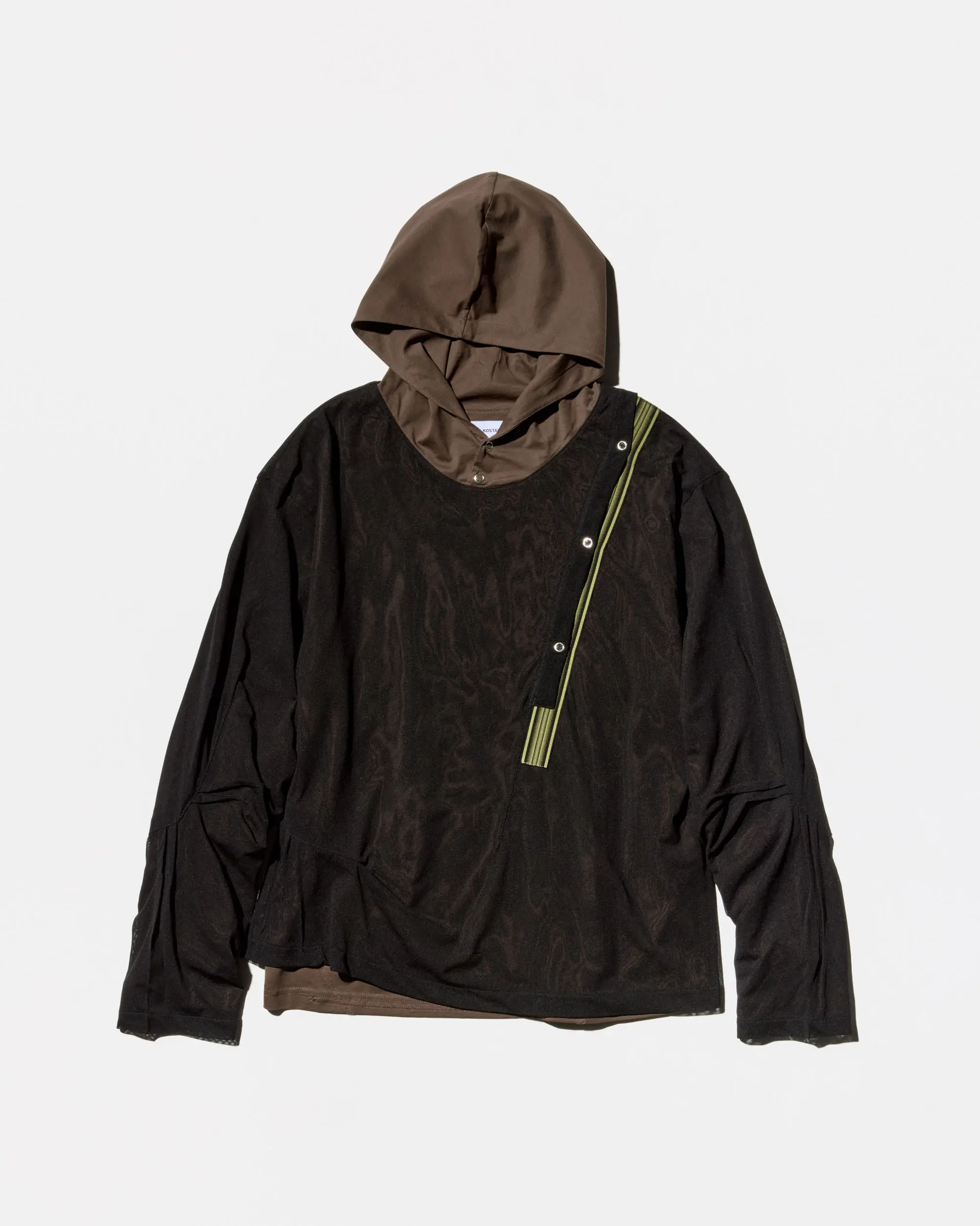 KIKO KOSTADINOV INEX HOODED TOP - BROWN / BLACK