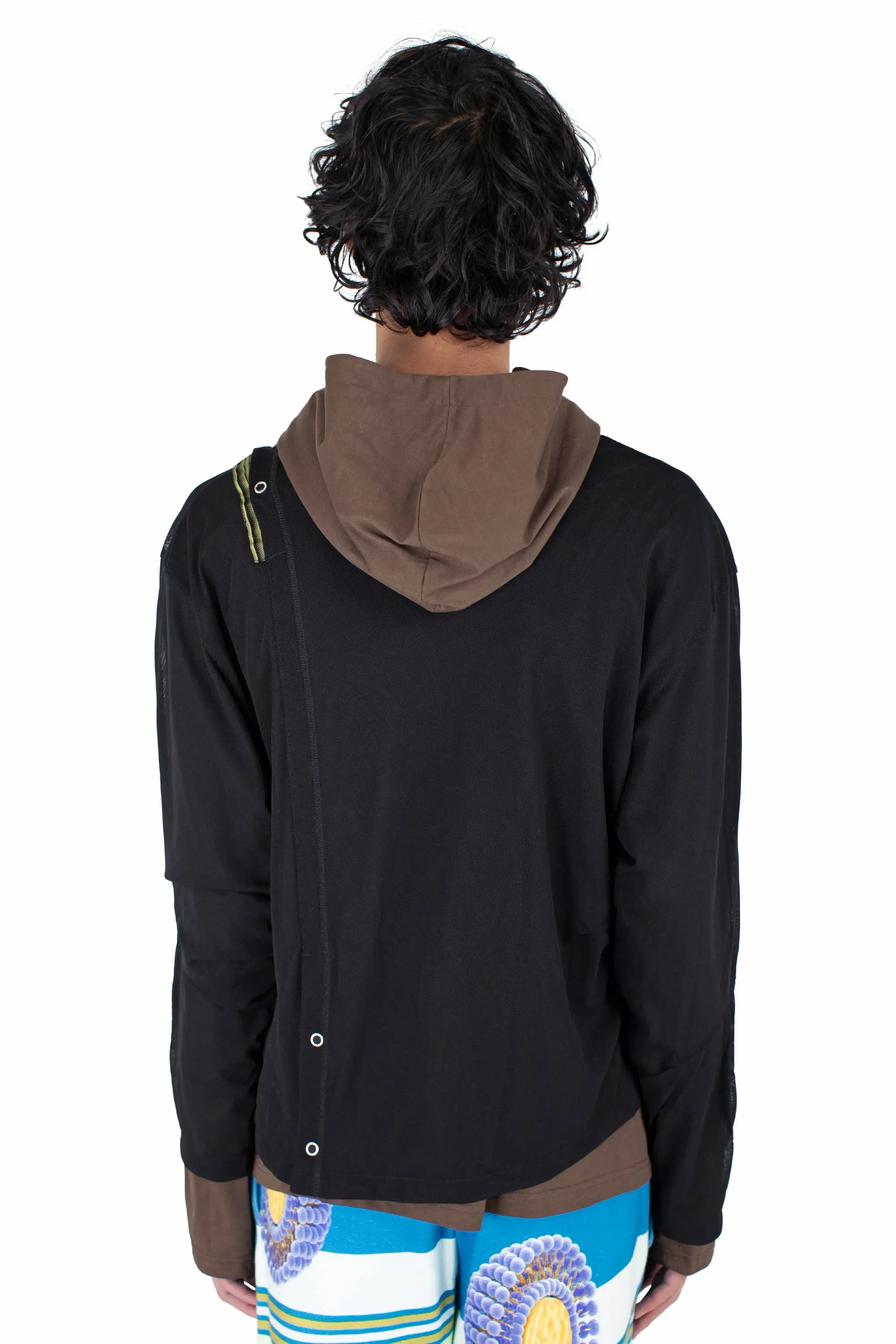 KIKO KOSTADINOV INEX HOODED TOP - BROWN / BLACK