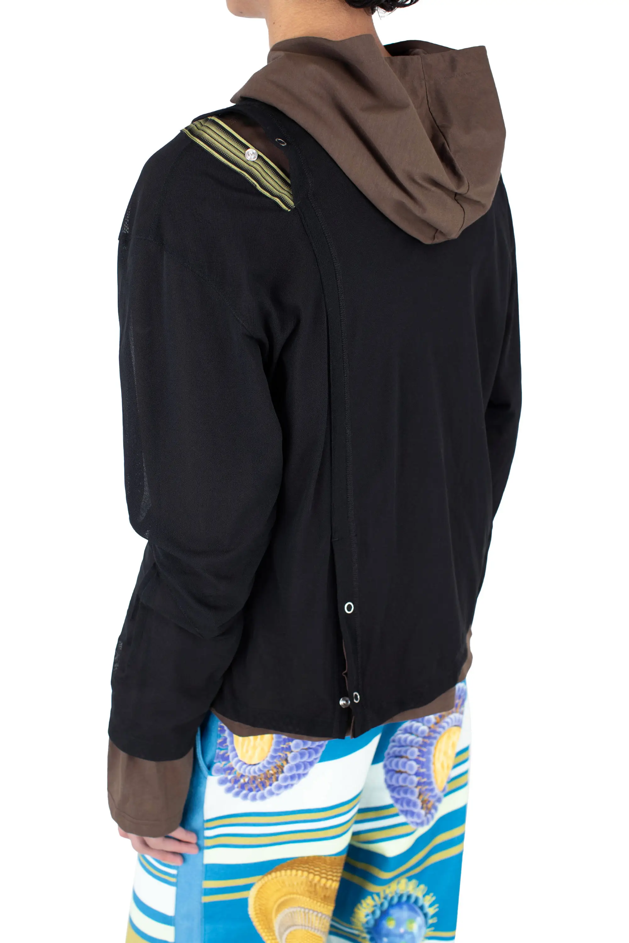KIKO KOSTADINOV INEX HOODED TOP - BROWN / BLACK