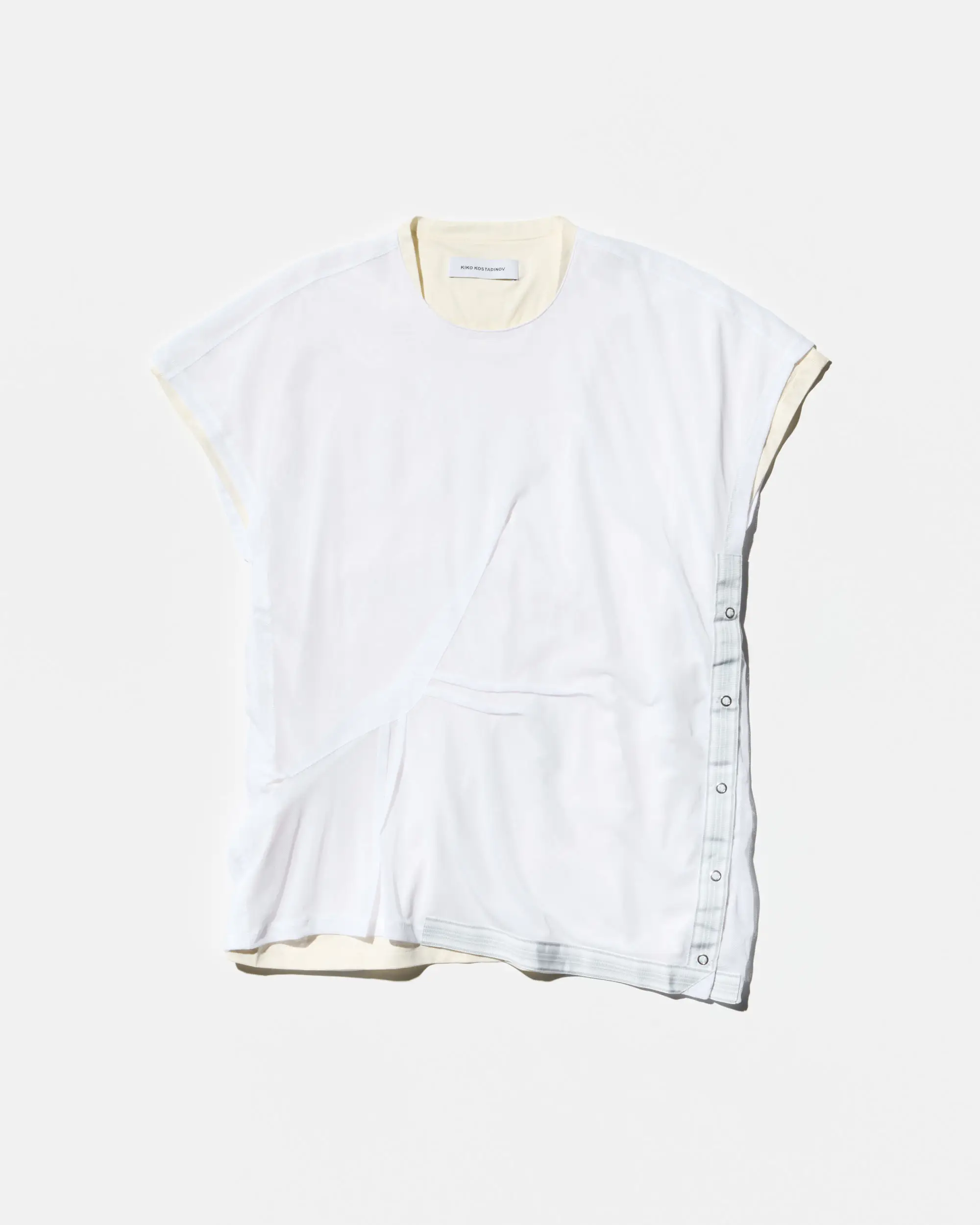 KIKO KOSTADINOV INEX MESH SLEEVELESS TOP - OFF WHITE / WHITE