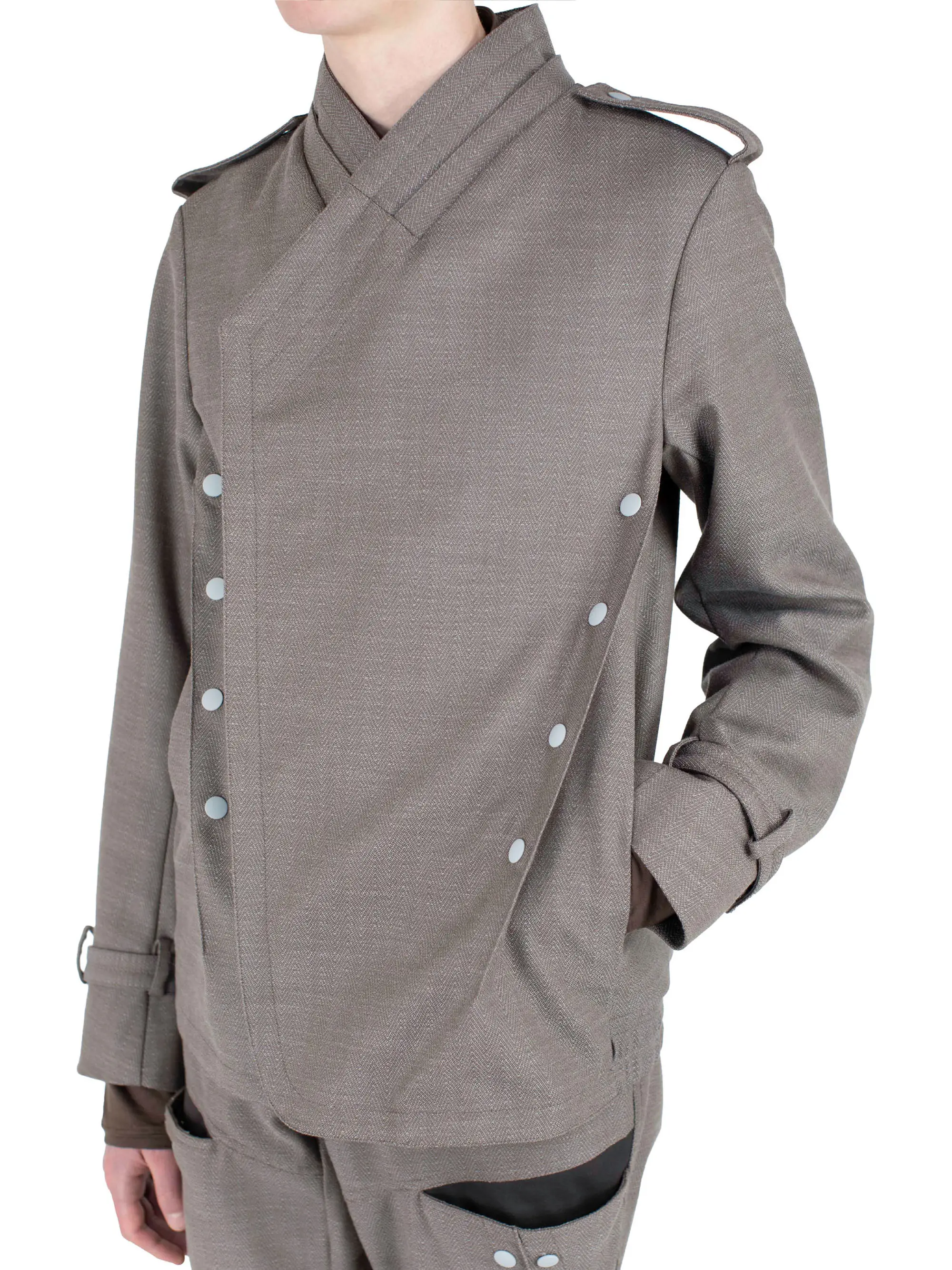 KIKO KOSTADINOV INEX SNAP JACKET - BROWN OAK