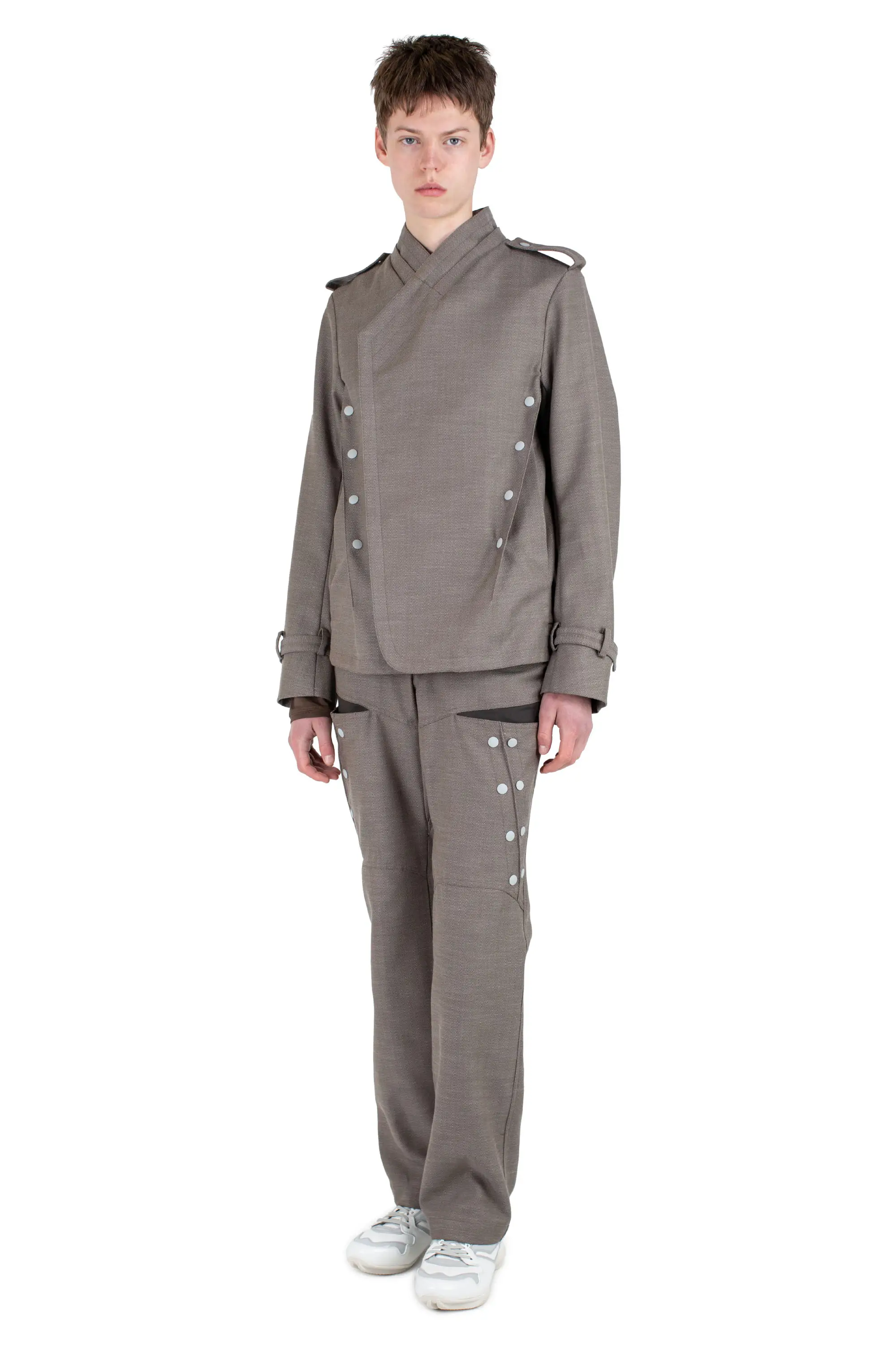 KIKO KOSTADINOV INEX SNAP JACKET - BROWN OAK