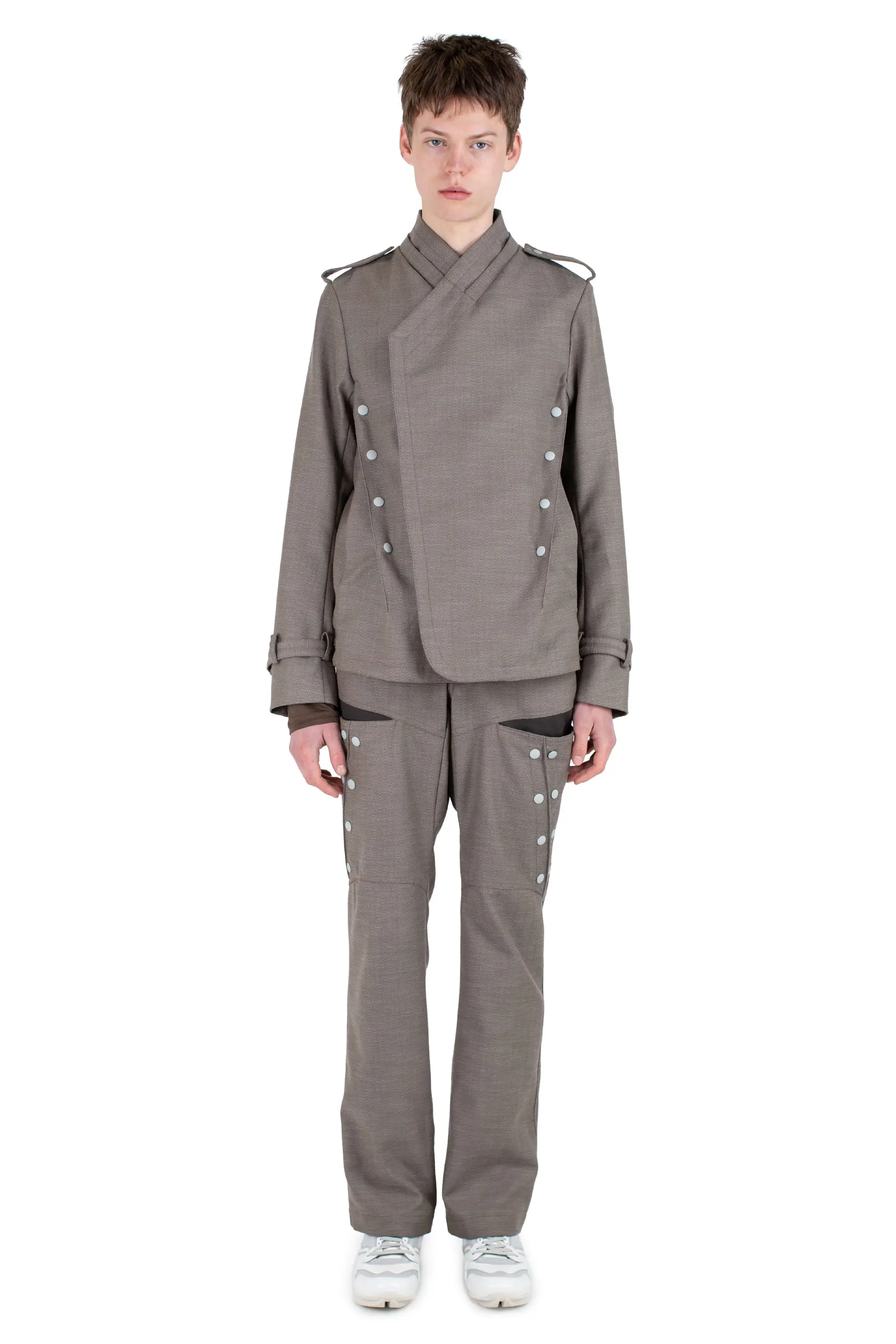 KIKO KOSTADINOV INEX SNAP JACKET - BROWN OAK