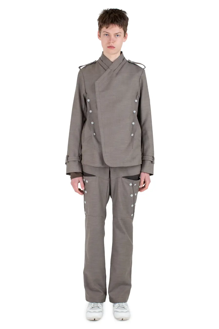 KIKO KOSTADINOV INEX SNAP JACKET - BROWN OAK