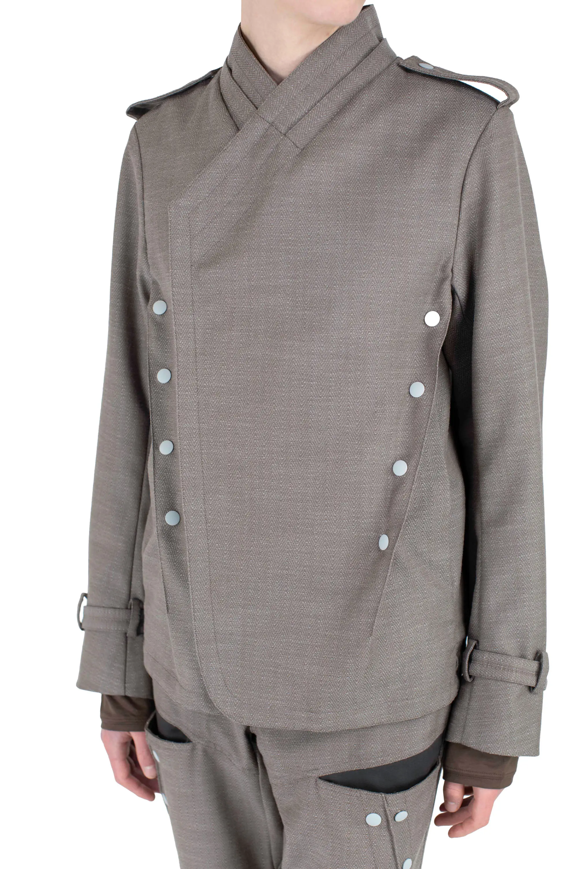 KIKO KOSTADINOV INEX SNAP JACKET - BROWN OAK