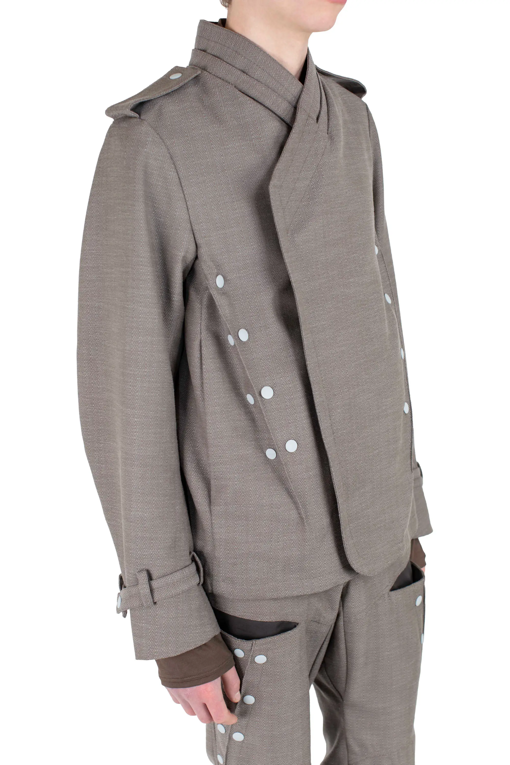 KIKO KOSTADINOV INEX SNAP JACKET - BROWN OAK