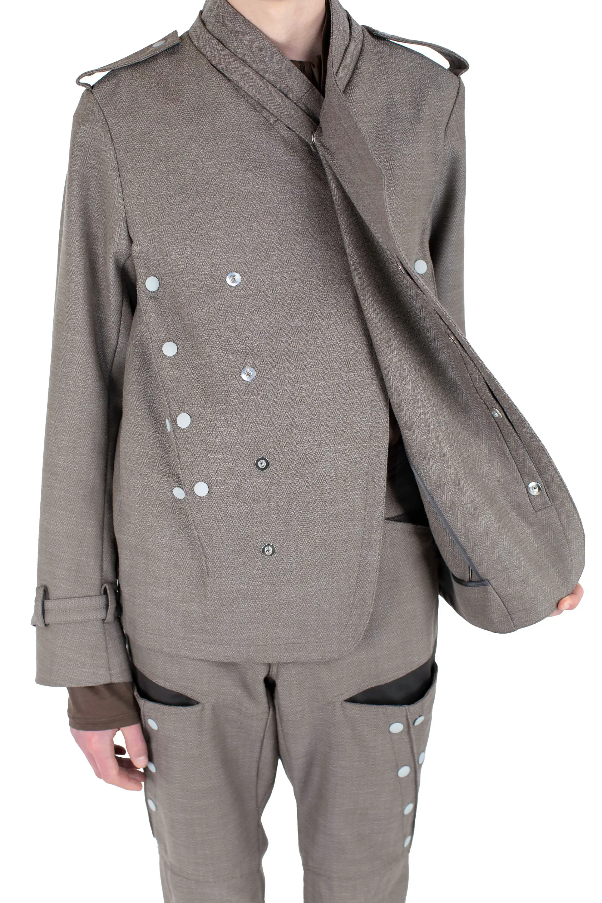 KIKO KOSTADINOV INEX SNAP JACKET - BROWN OAK