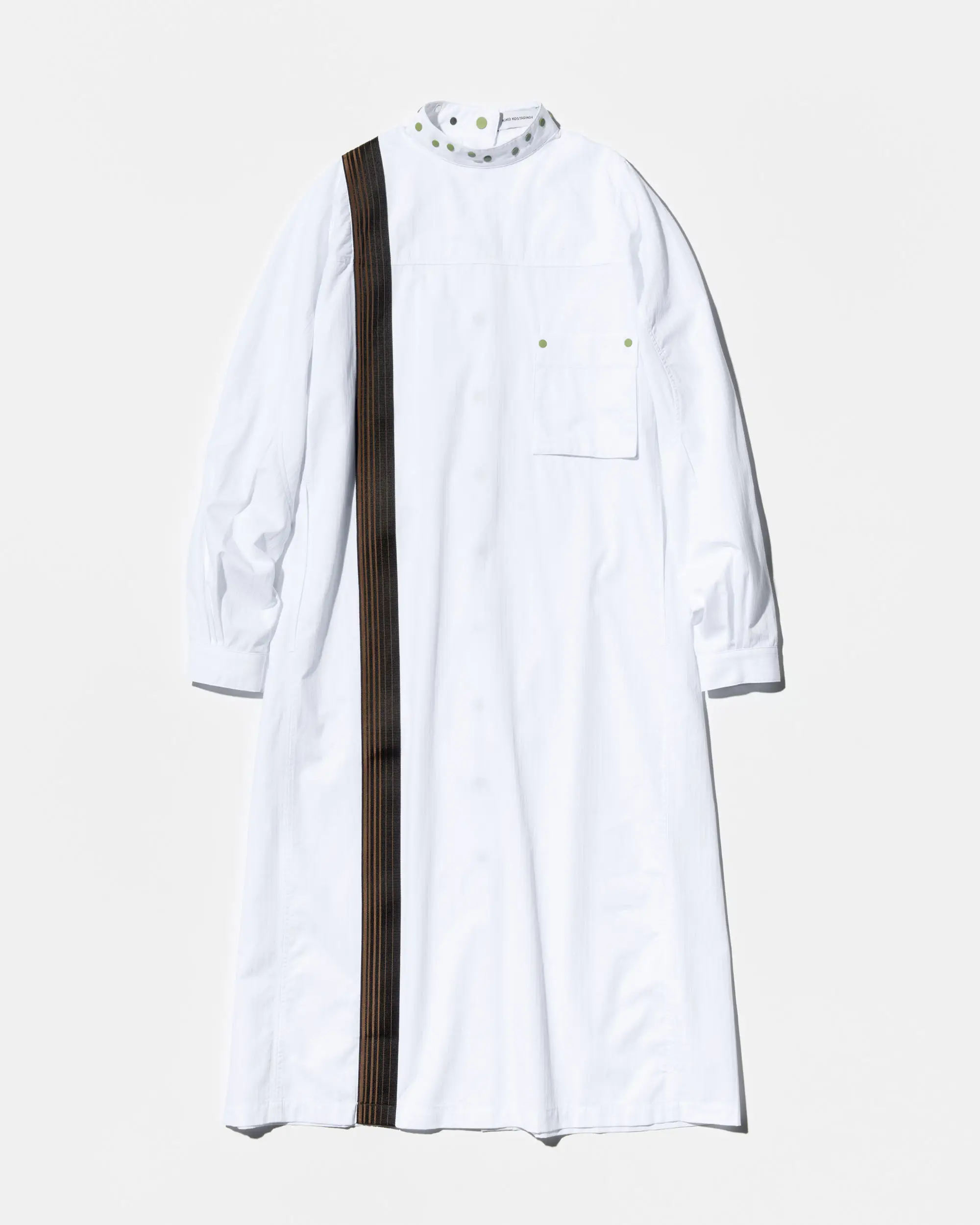KIKO KOSTADINOV INEX SNAP LONG SHIRT - WHITE STRIPES