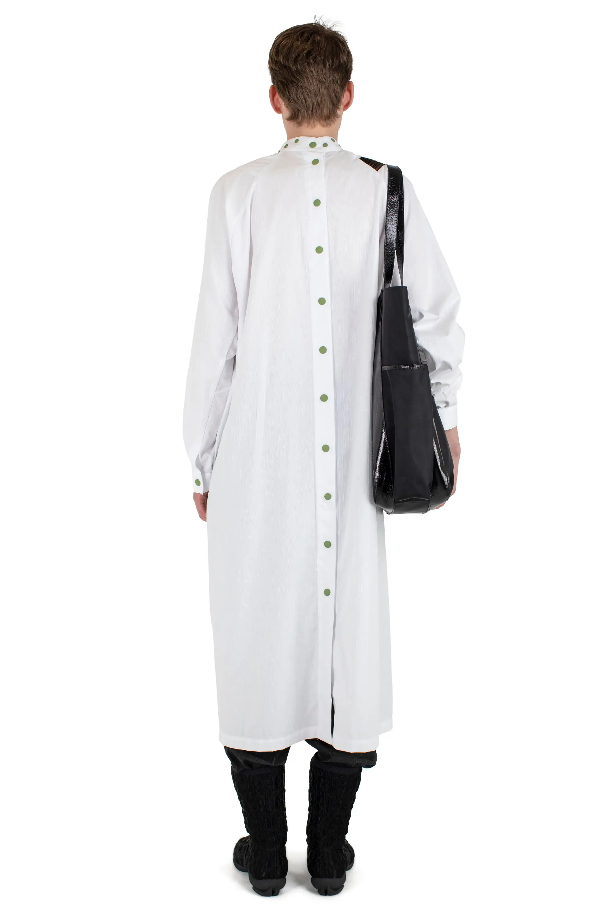KIKO KOSTADINOV INEX SNAP LONG SHIRT - WHITE STRIPES