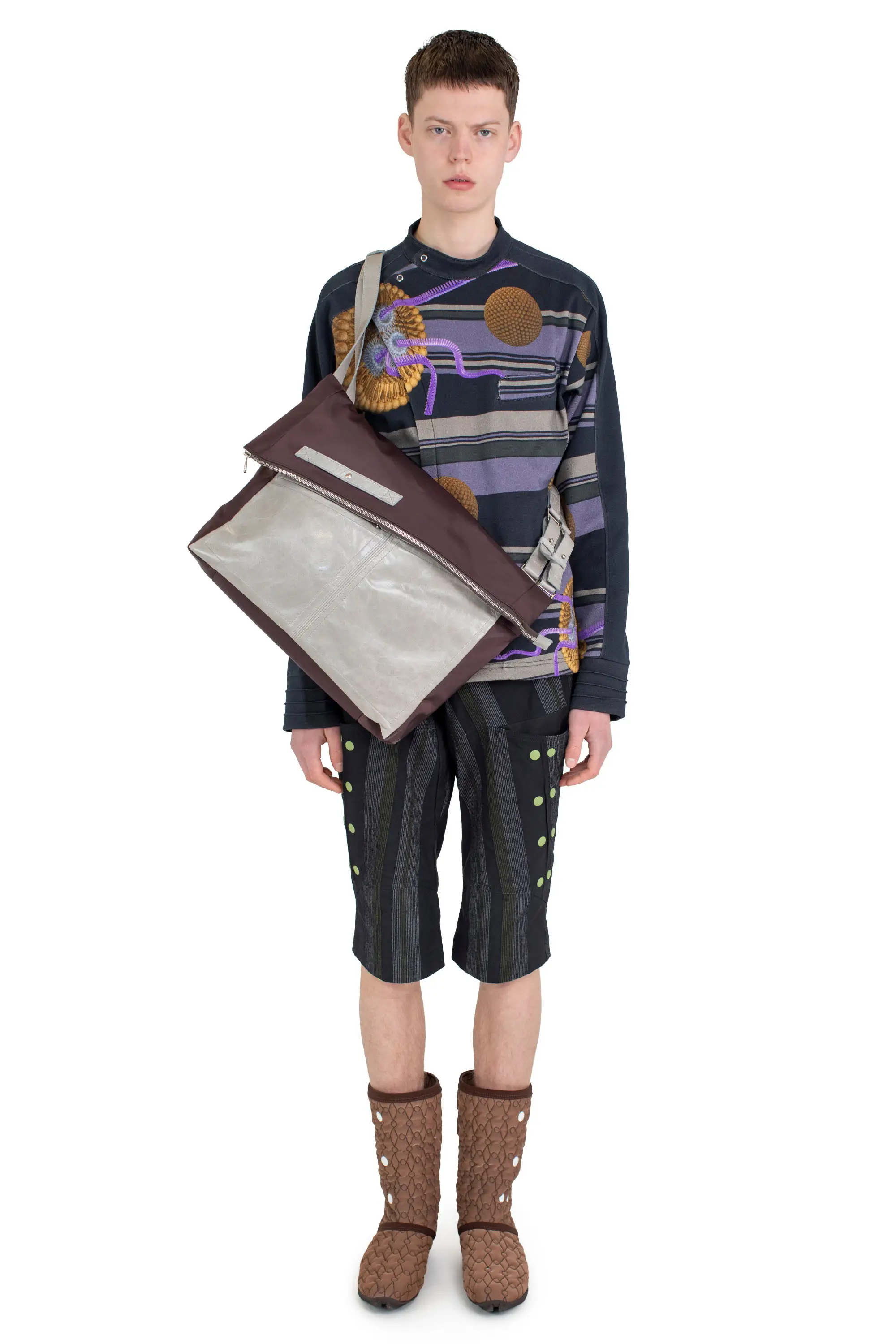 KIKO KOSTADINOV INEX SNAP SHORTS - BLACK/GREY & GREEN/BLACK SABLE