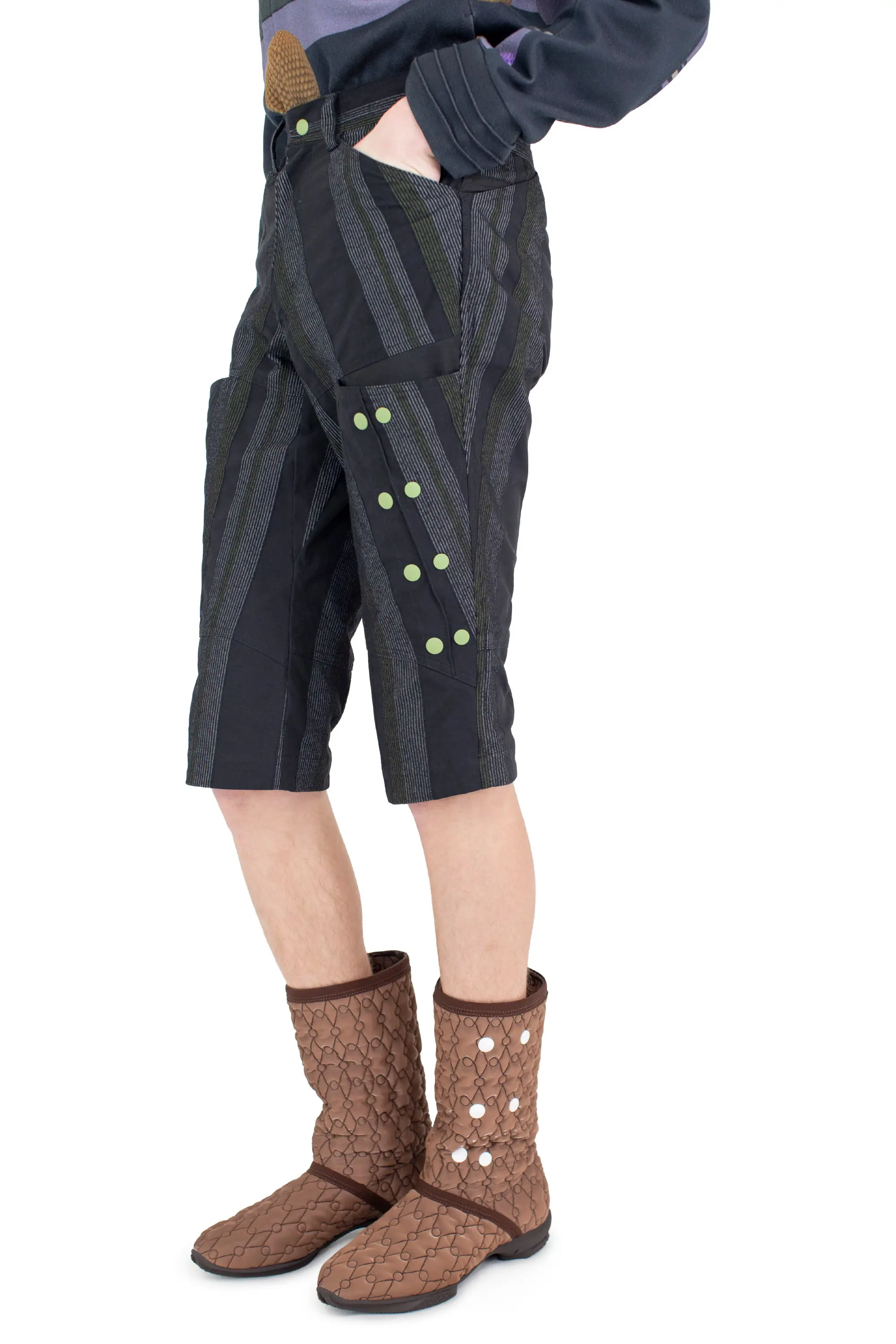 KIKO KOSTADINOV INEX SNAP SHORTS - BLACK/GREY & GREEN/BLACK SABLE