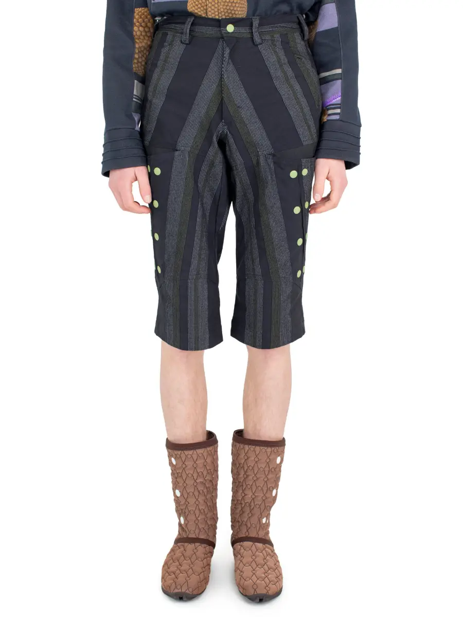 KIKO KOSTADINOV INEX SNAP SHORTS - BLACK/GREY & GREEN/BLACK SABLE