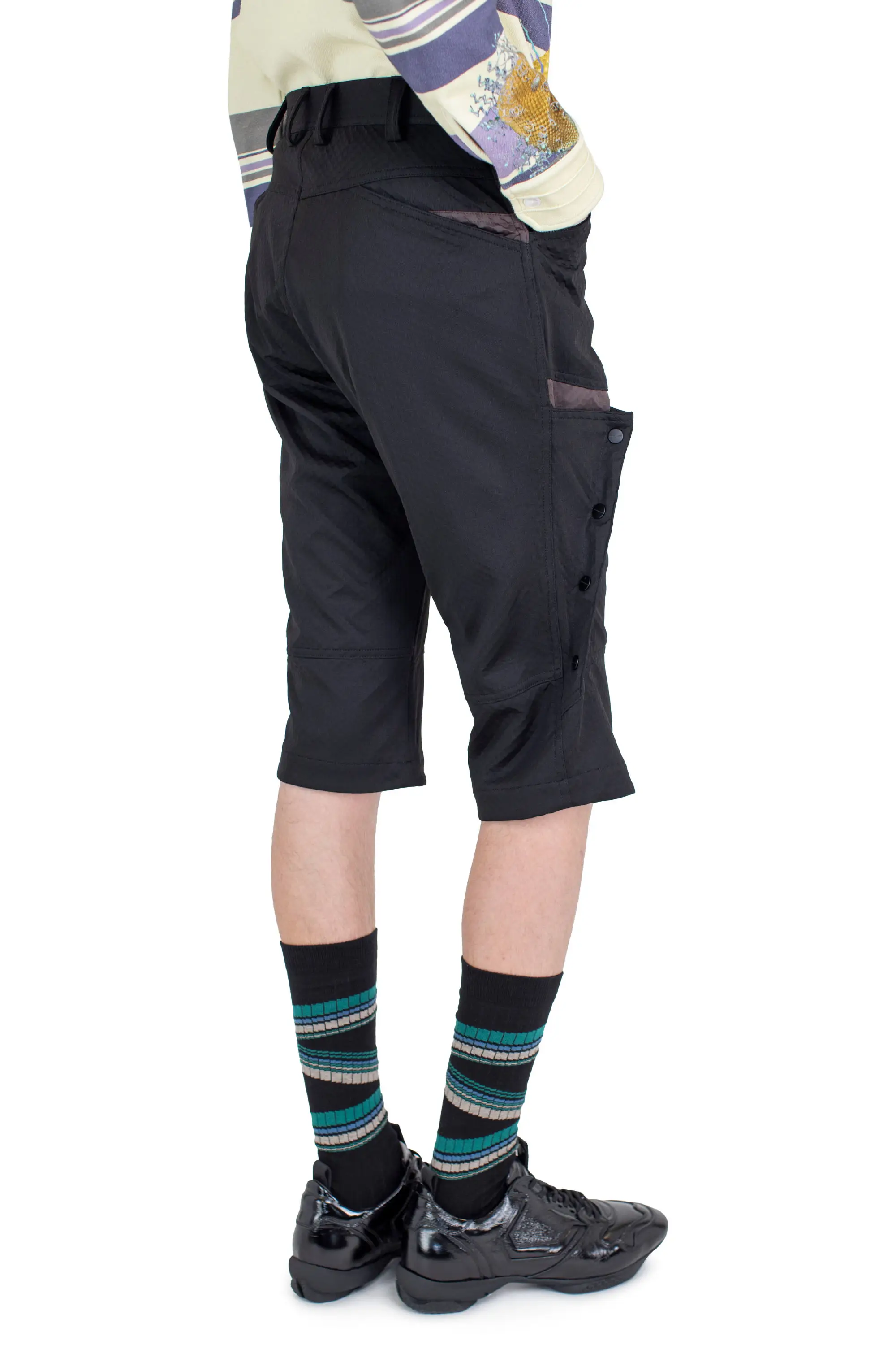 KIKO KOSTADINOV INEX SNAP SHORTS - COAL BLACK / CALLISTO BROWN