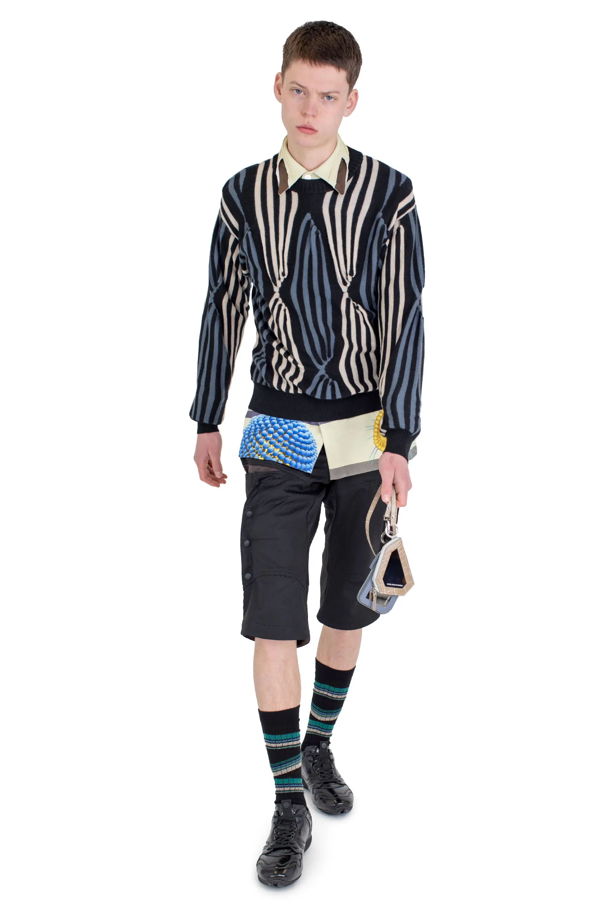 KIKO KOSTADINOV INEX SNAP SHORTS - COAL BLACK / CALLISTO BROWN