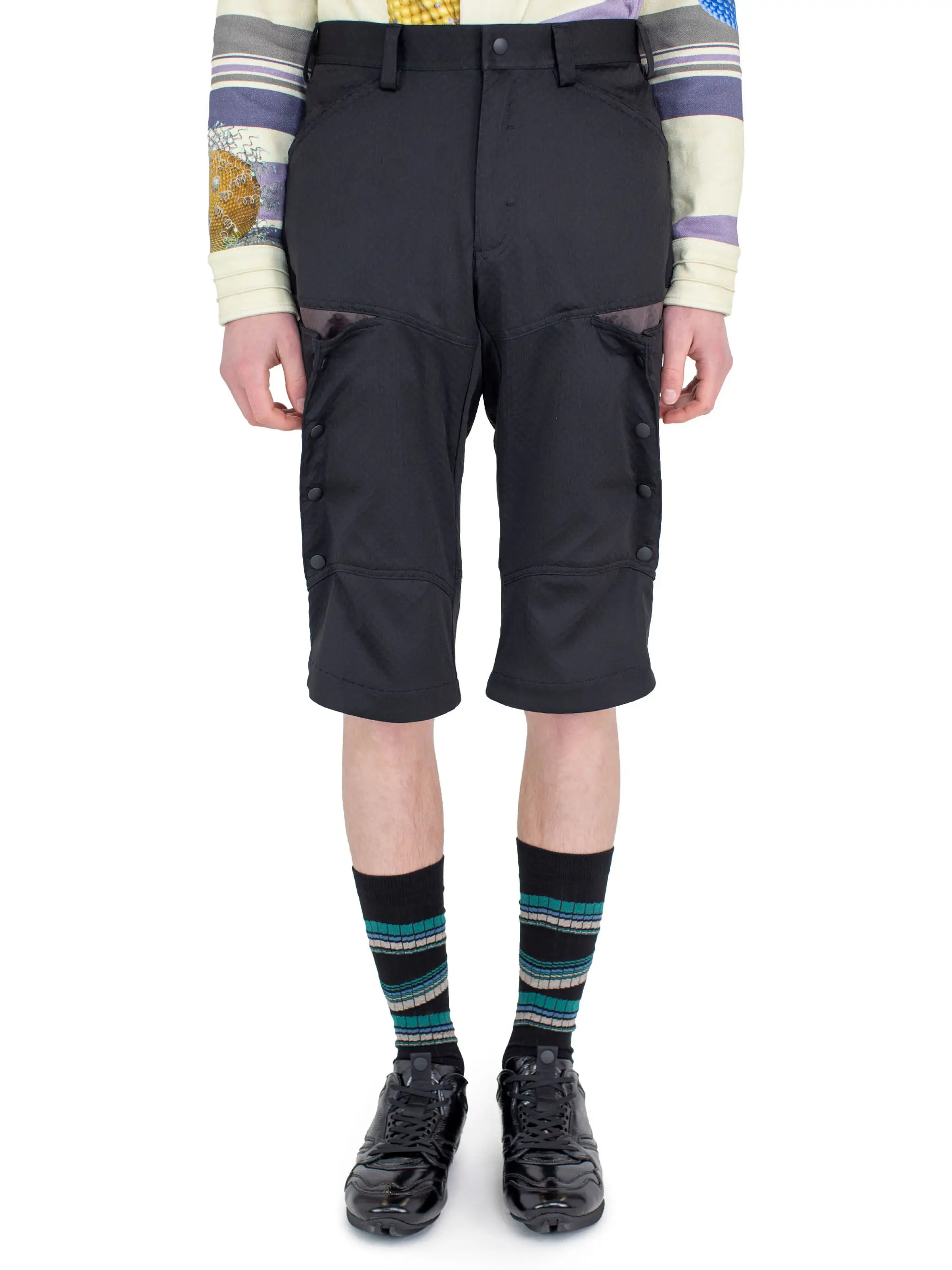 KIKO KOSTADINOV INEX SNAP SHORTS - COAL BLACK / CALLISTO BROWN